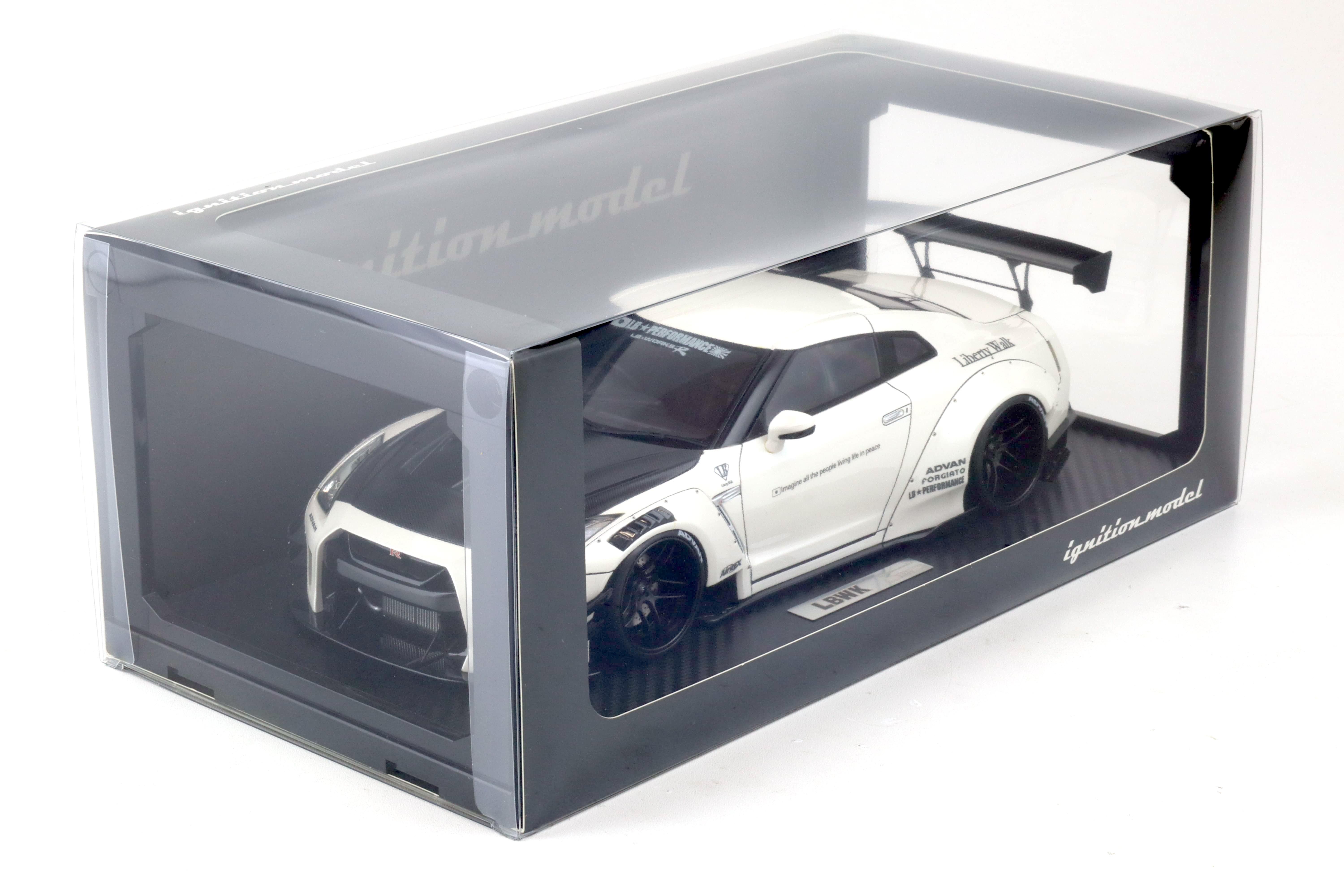 1:18 Ignition Model IG2342 LB-WORKS Nissan GT-R R35 Type 2 white/ Carbon bonnet