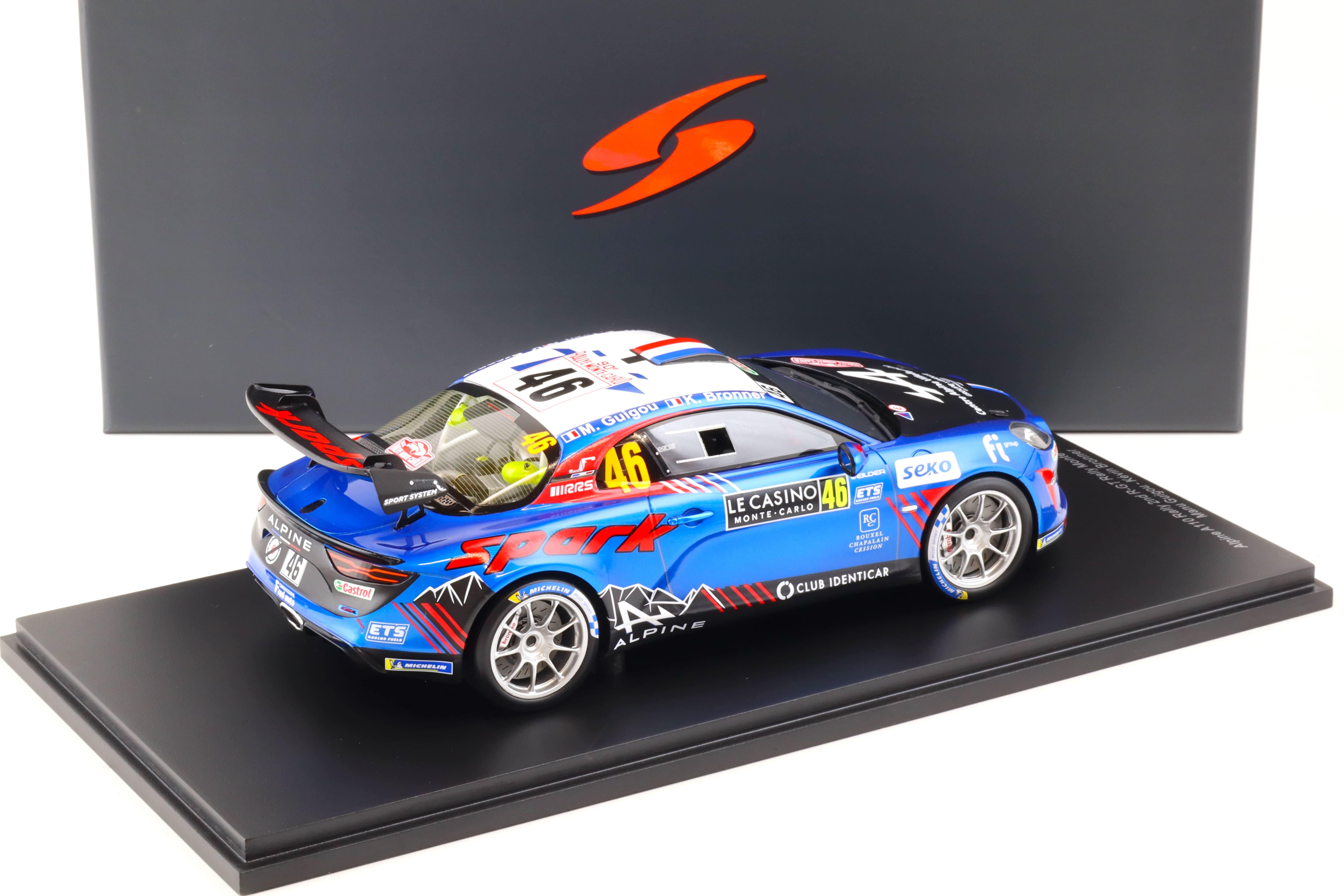 1:18 Spark Alpine A110 Rally Monte Carlo 2022 #46 Guigou/Bronner 