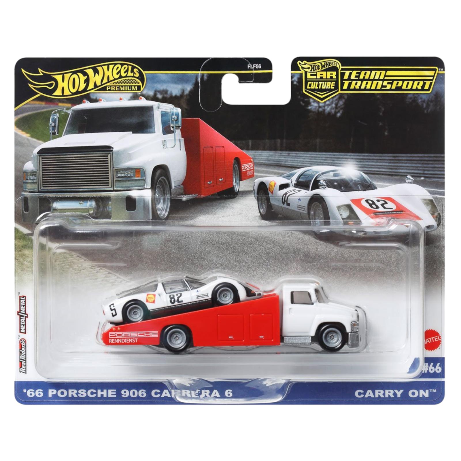 1:64 Hot Wheels Premium 2024 Team Transport 1966 Porsche 906 Carrera 6 + Carry ON