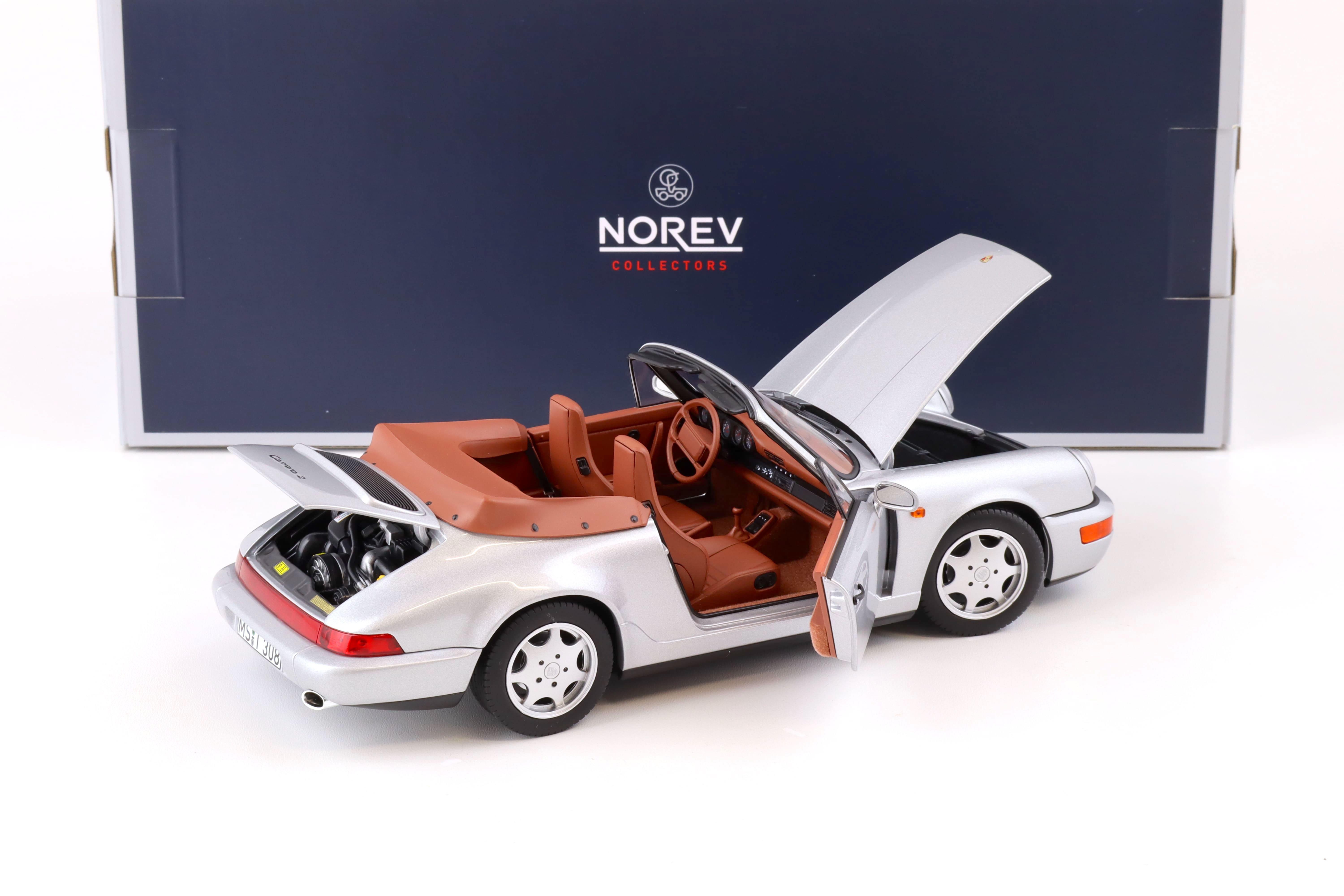 1:18 Norev Porsche 911 (964) Carrera 2 Cabriolet 1990 silver 187330