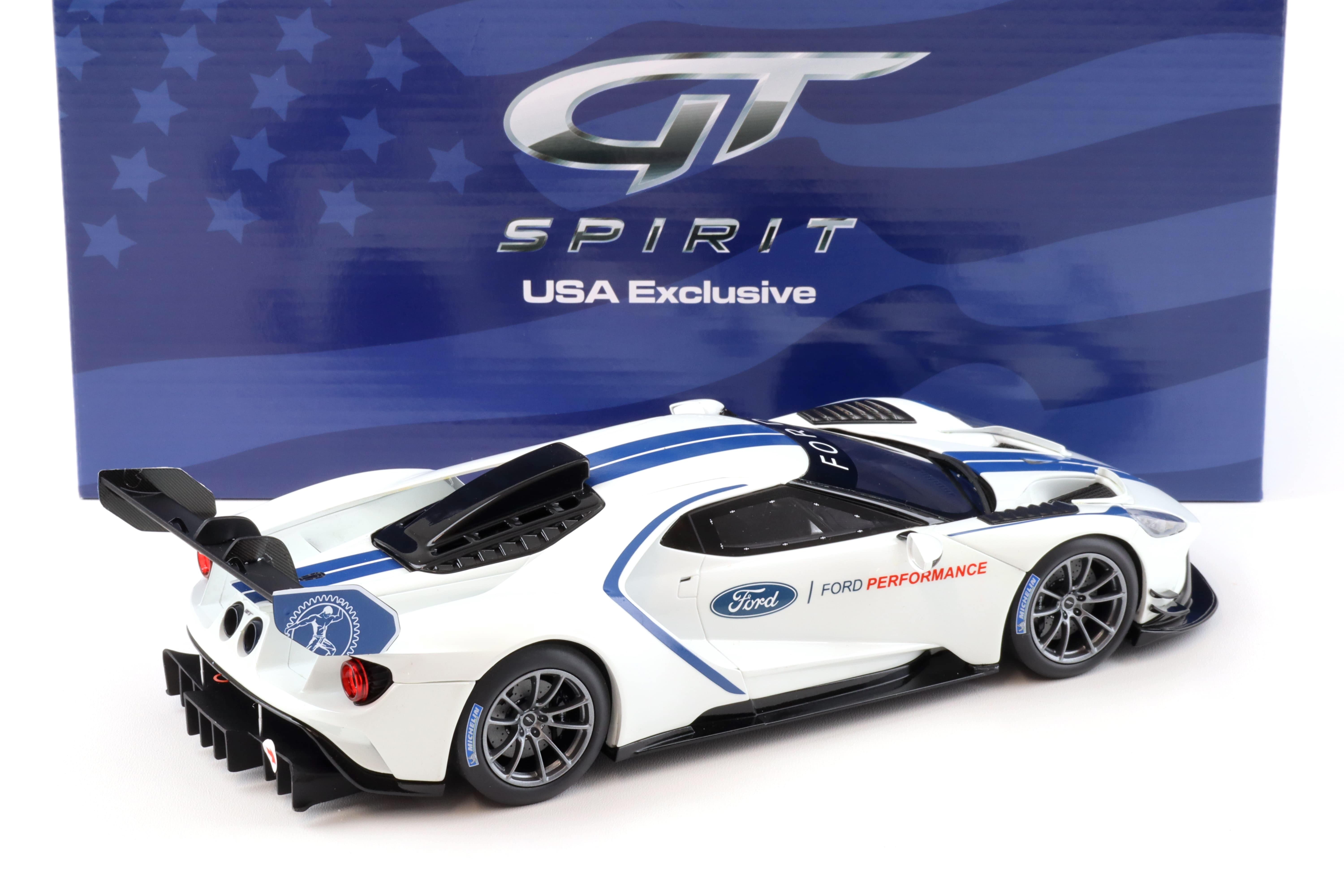 1:18 GT Spirit ACME US040 Ford GT MKII with Spoiler Frozen white/ blue stripes