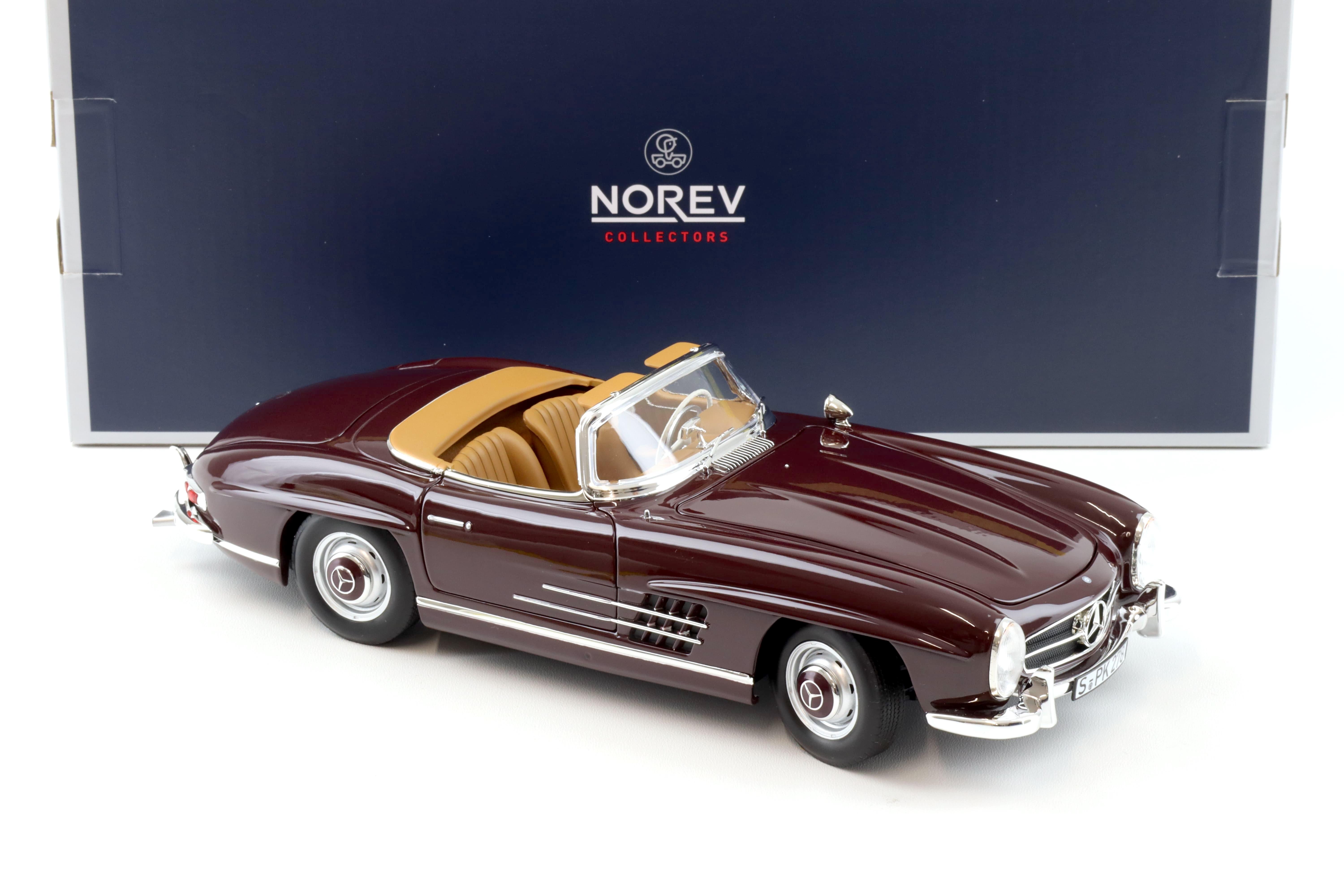 1:18 Norev Mercedes 300 SL Roadster 1957 dark red with Hardtop 183891