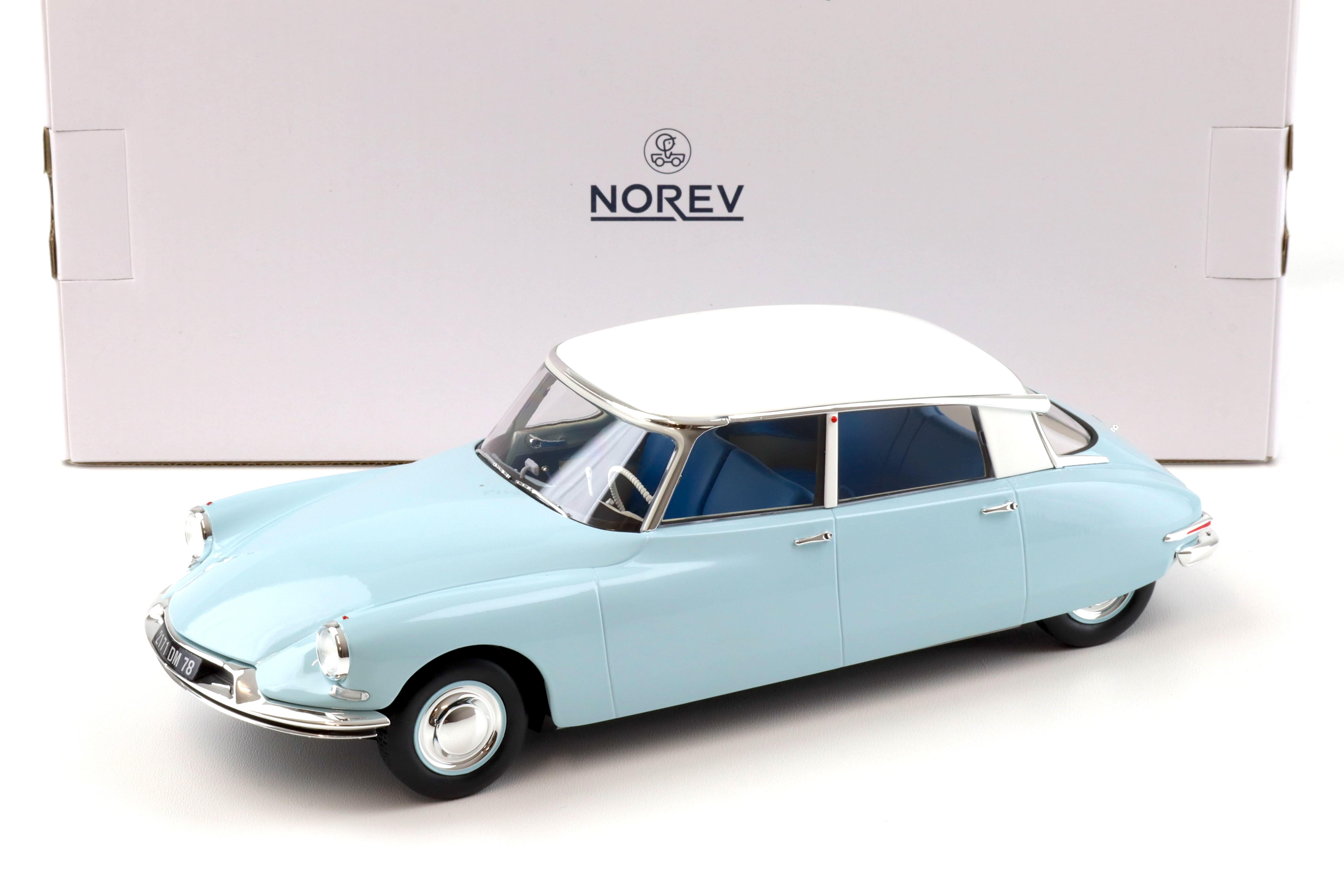 1:18 Norev Citroen DS 19 Clear blue & white 1959