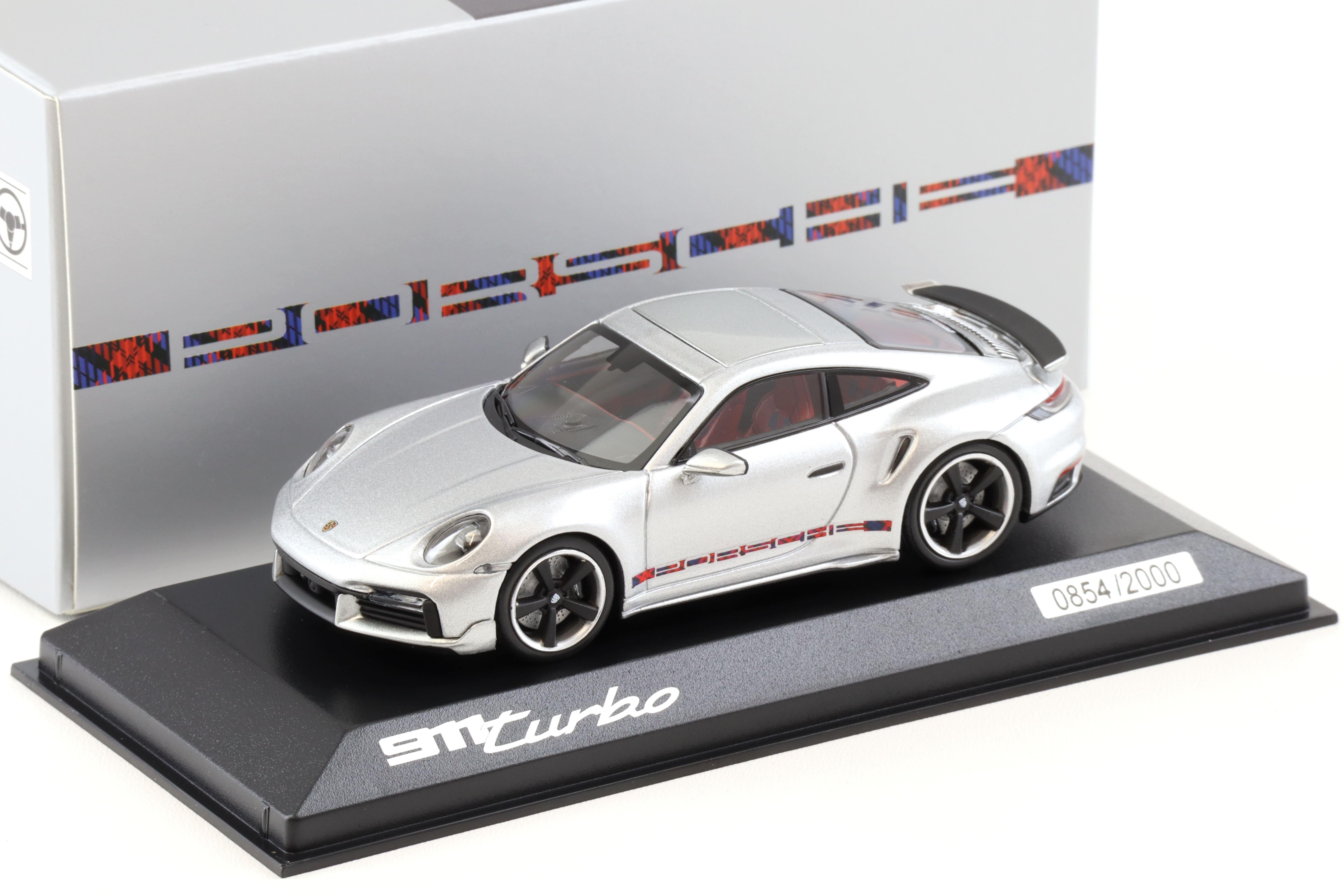 1:43 Minichamps Porsche 911 992 Turbo Sonderwunsch First Turbo silver WAP DEALER