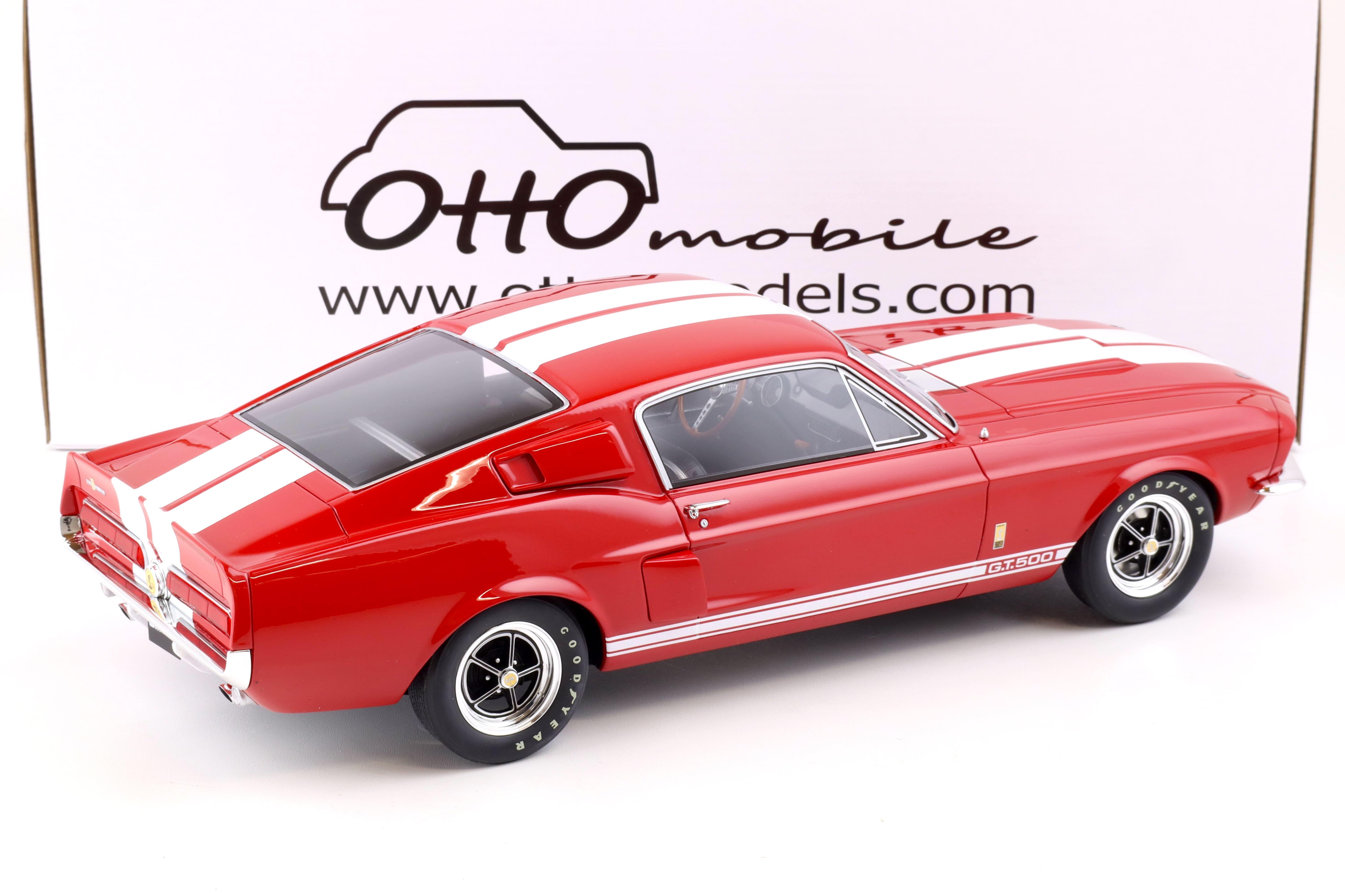 1:12 OTTO mobile G056 Ford Mustang Shelby GT500 Fastback red/ white stripes