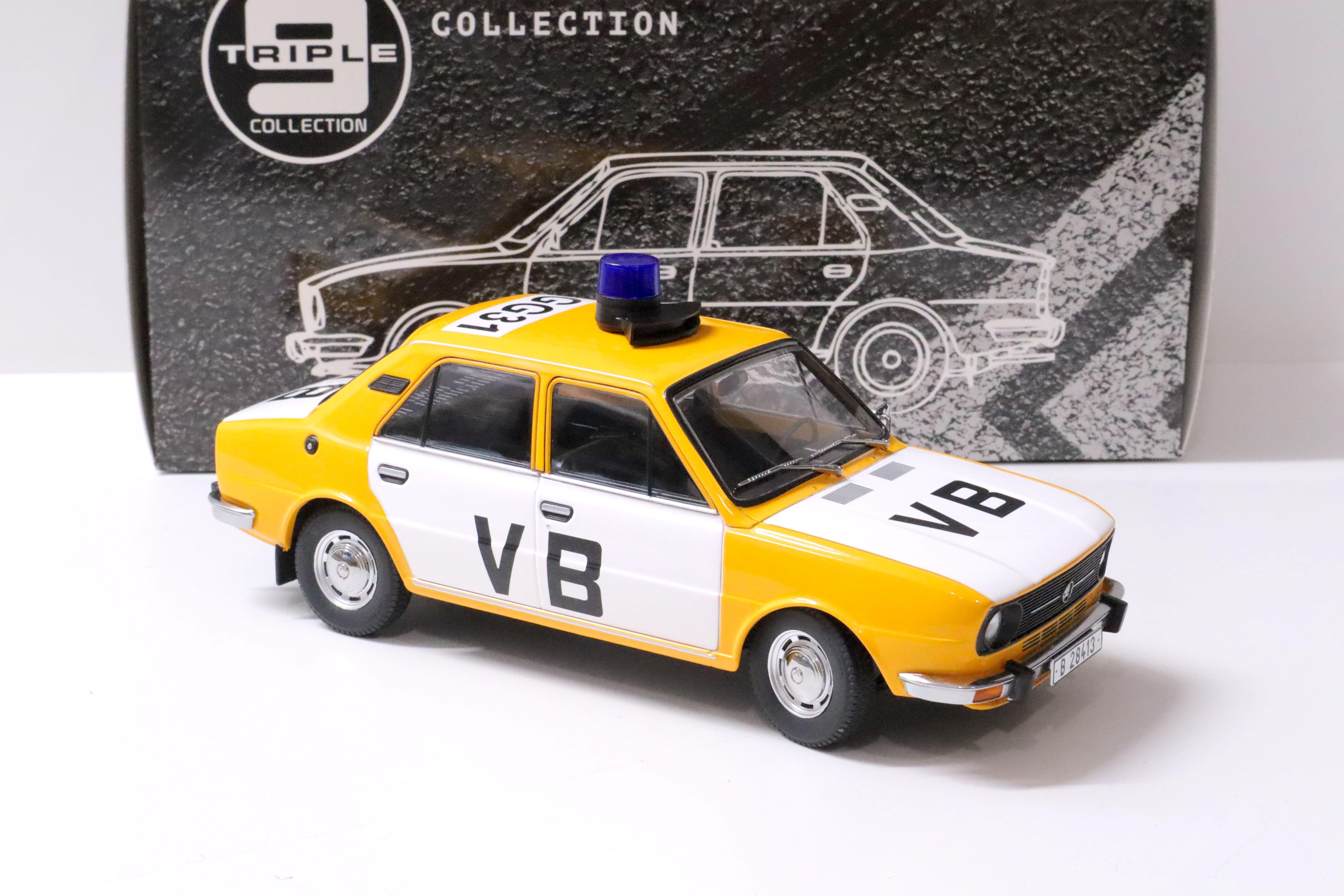 1:18 Triple9 1976 Skoda 105L Sedan Police Czech Republic yellow Die-Cast