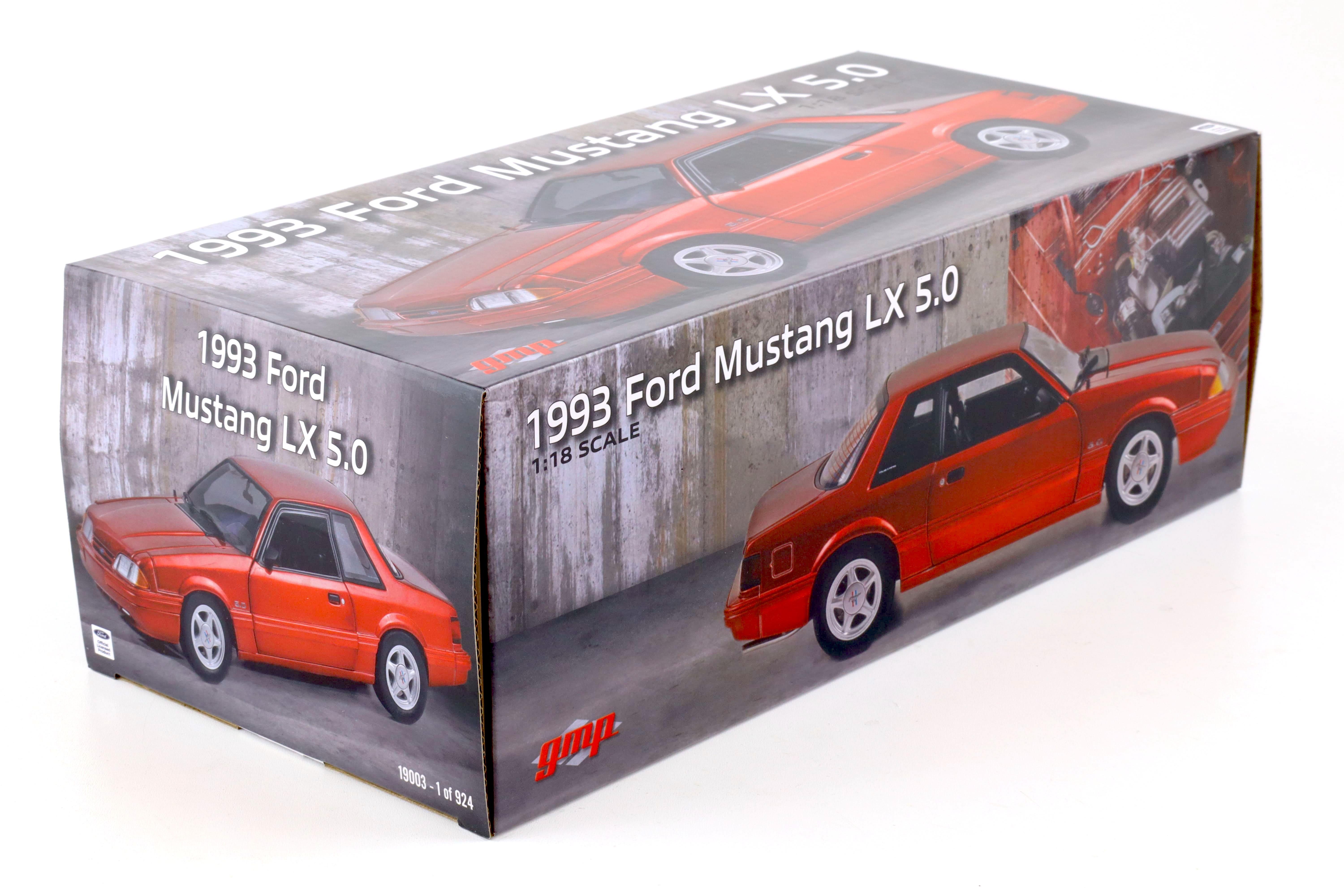 1:18 GMP 1993 Ford Mustang LX 5.0 Coupe electric red with black interior 