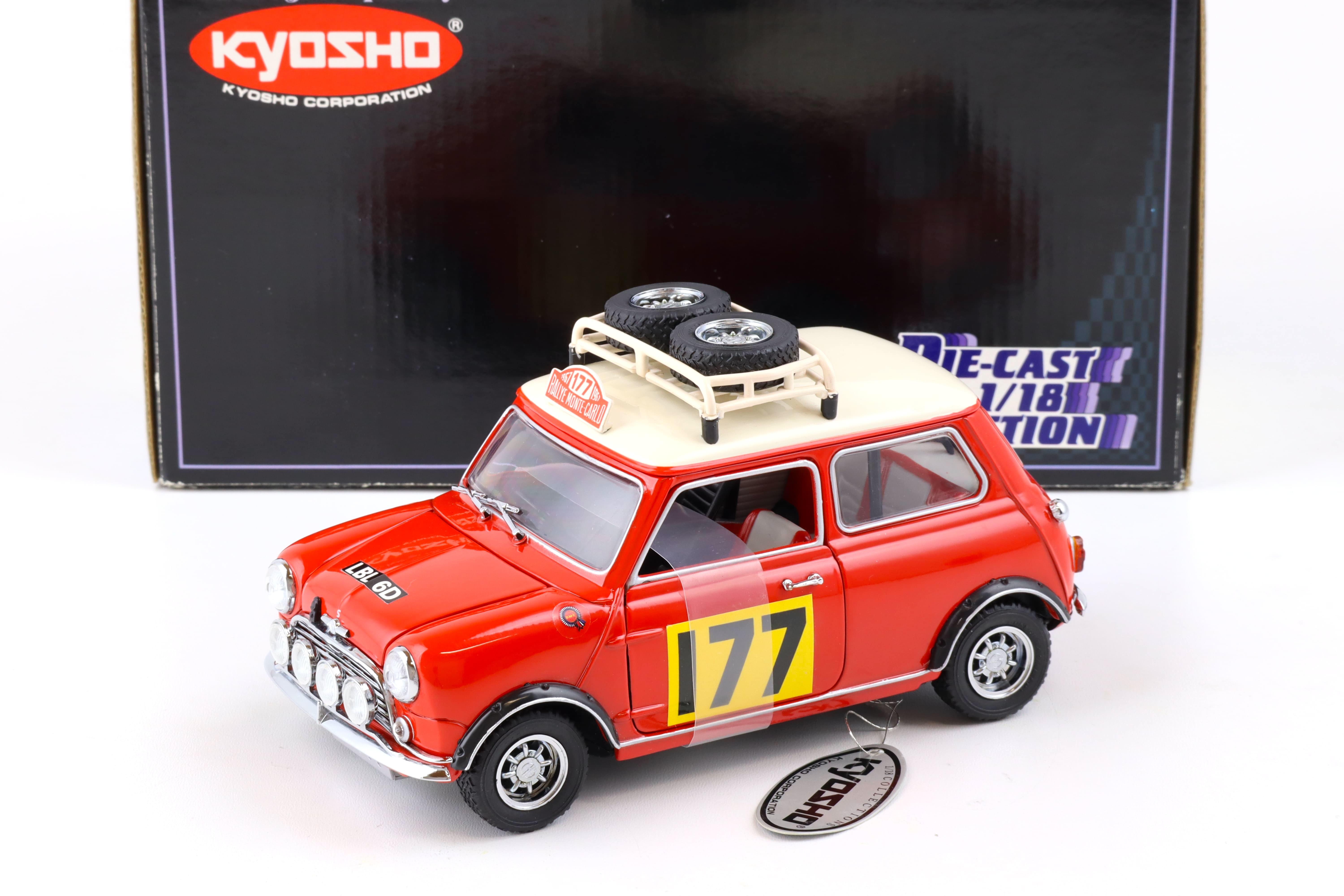 1:18 Kyosho 1967 Morris Mini Cooper 1275S Rally Monte Carlo #177 red/ white