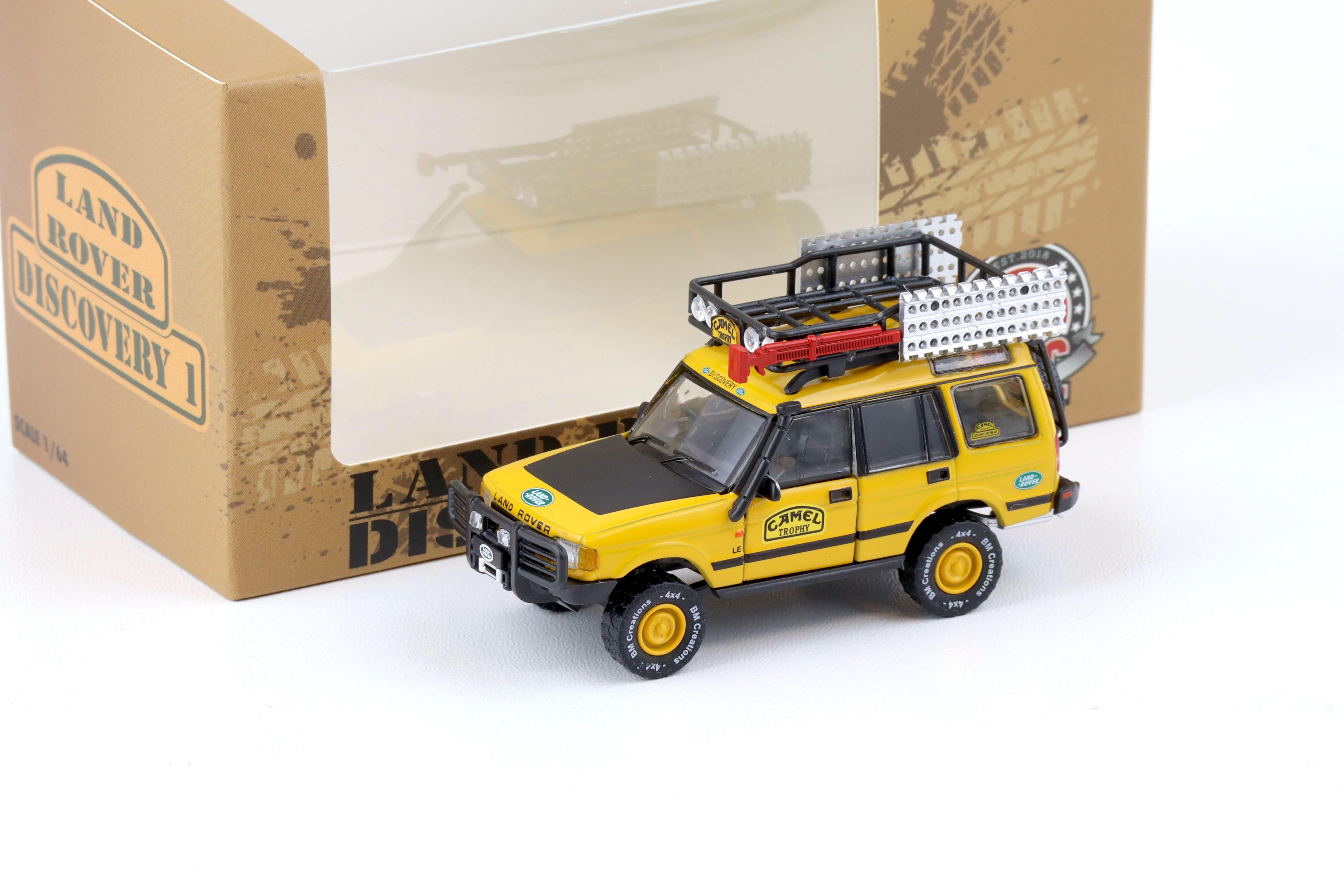 1:64 BMC BM Creations 1998 Land Rover Discovery 1 RHD Camel Trophy yellow