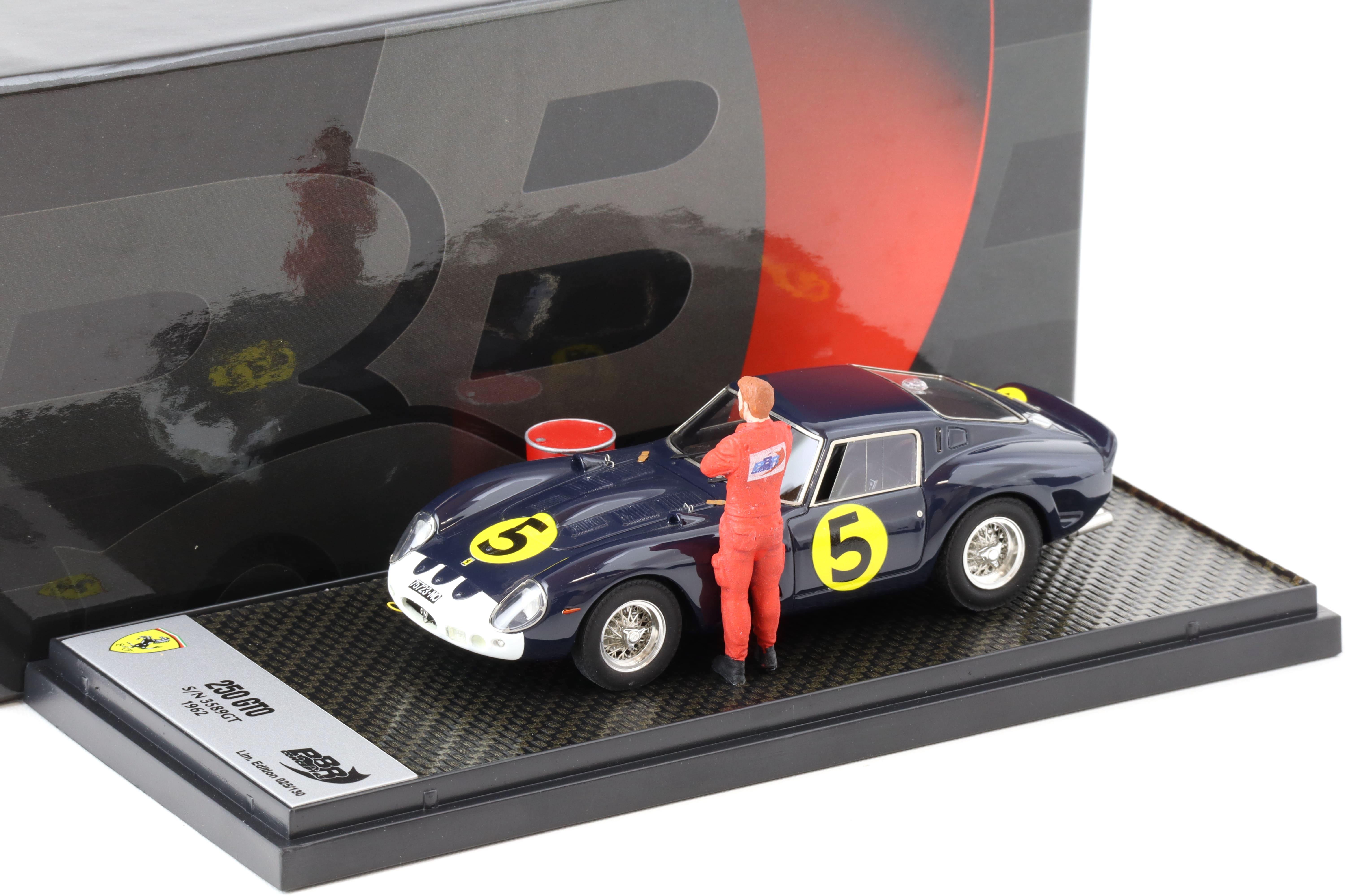 1:43 BBR Ferrari 250 GTO 1962 S/N 3589GT #5 dark blue - Limited 130 pcs.