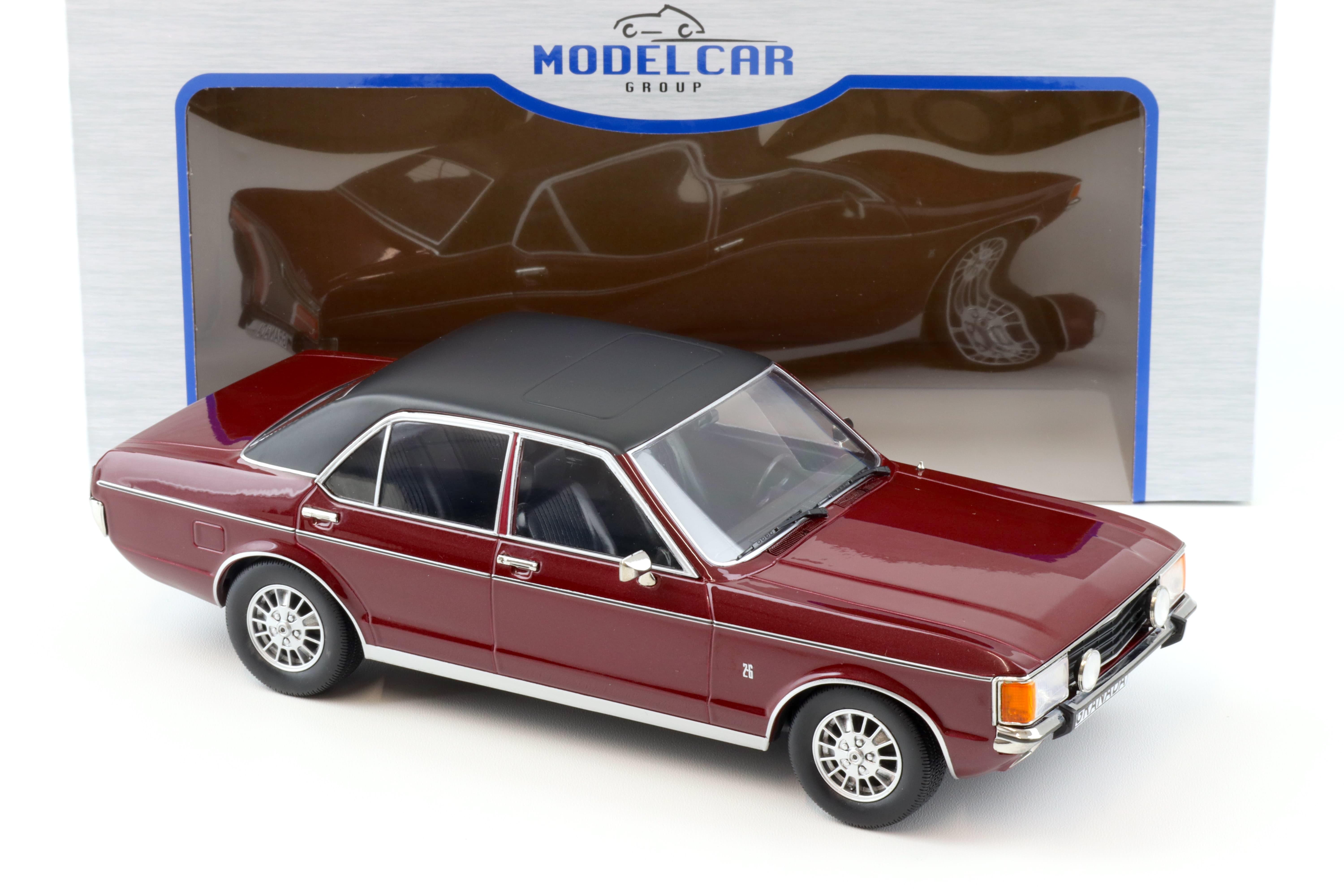 1:18 MCG Ford Granada 2.6 MK1 Limousine 1975 dark red metallic/ black roof