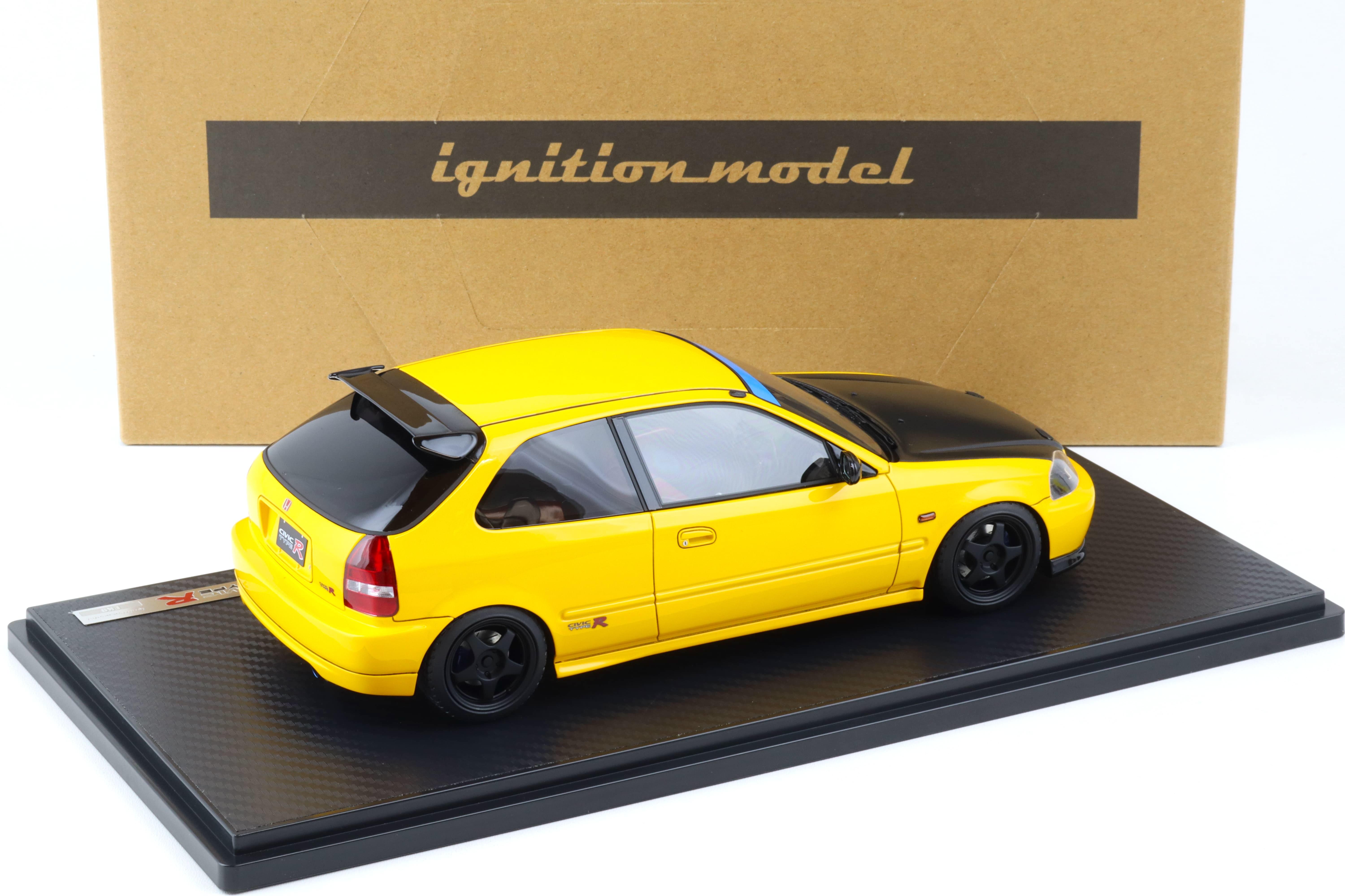 1:18 Ignition Model IG2676 Honda Civic (EK9) Type R yellow/ Carbon bonnet