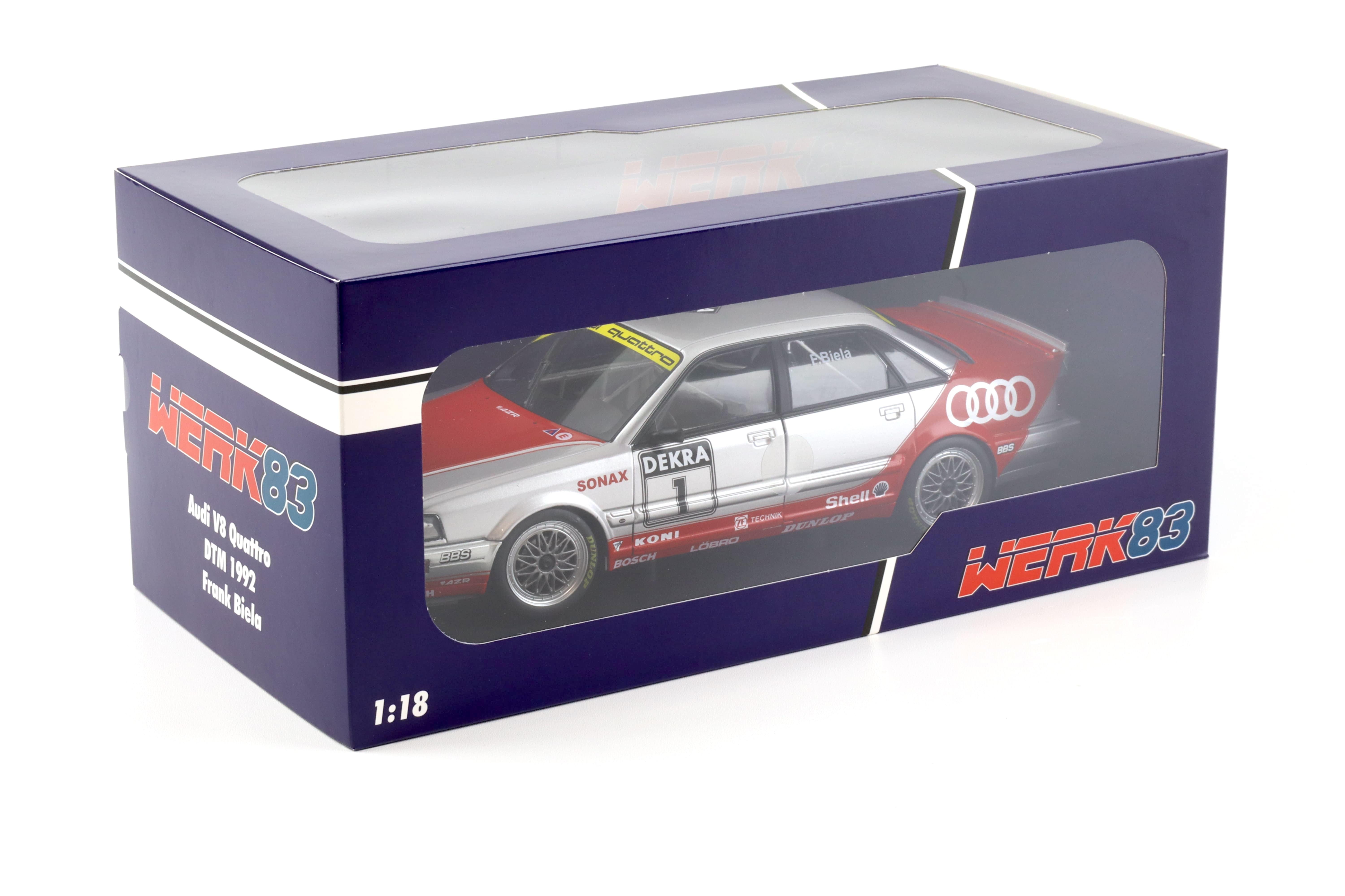 1:18 WERK83 Audi V8 Quattro DTM 1992 #1 Frank Biela silver