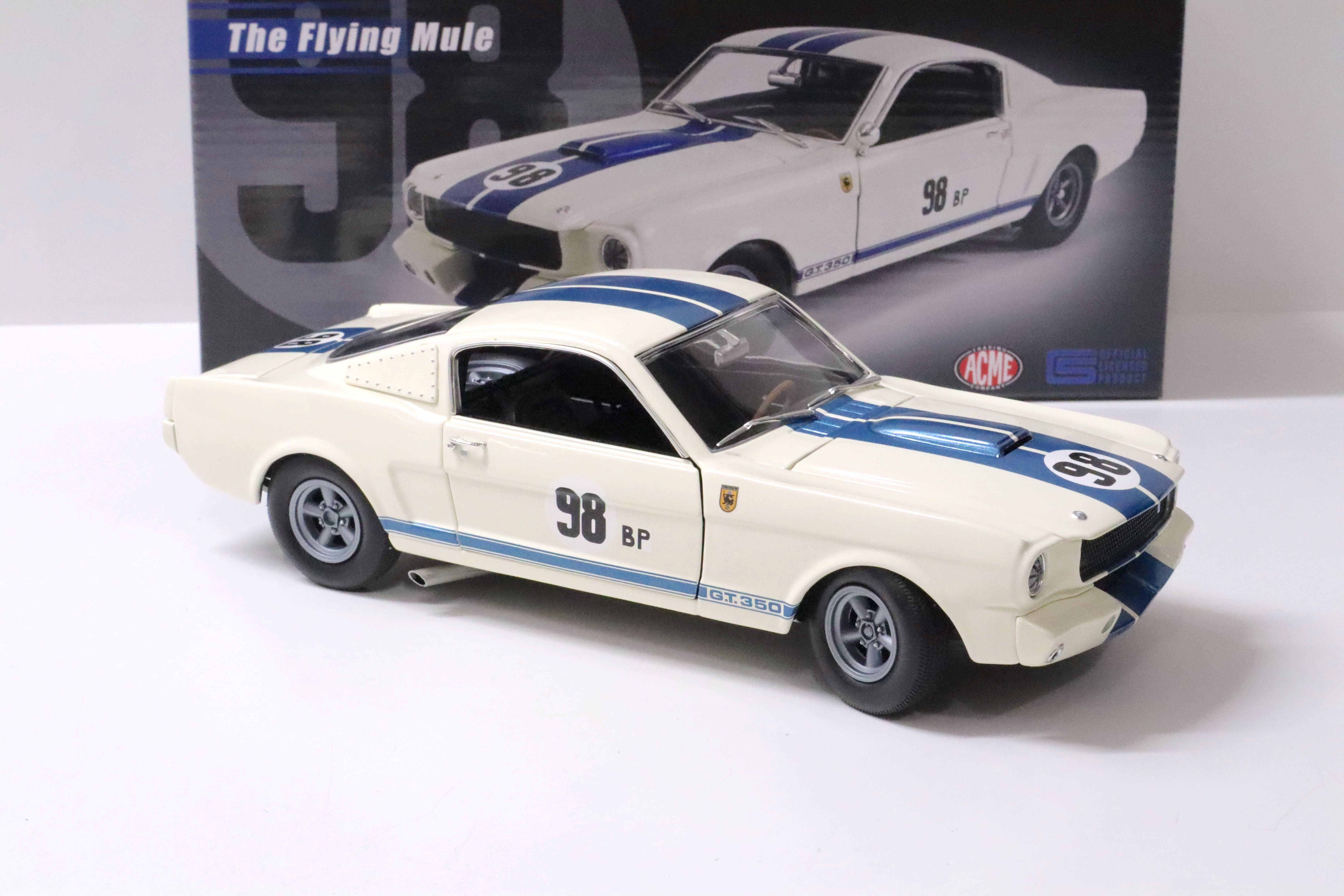 1:18 ACME 1965 Shelby GT350R Prototype "The Flying Mule" #98BP Ken Miles white