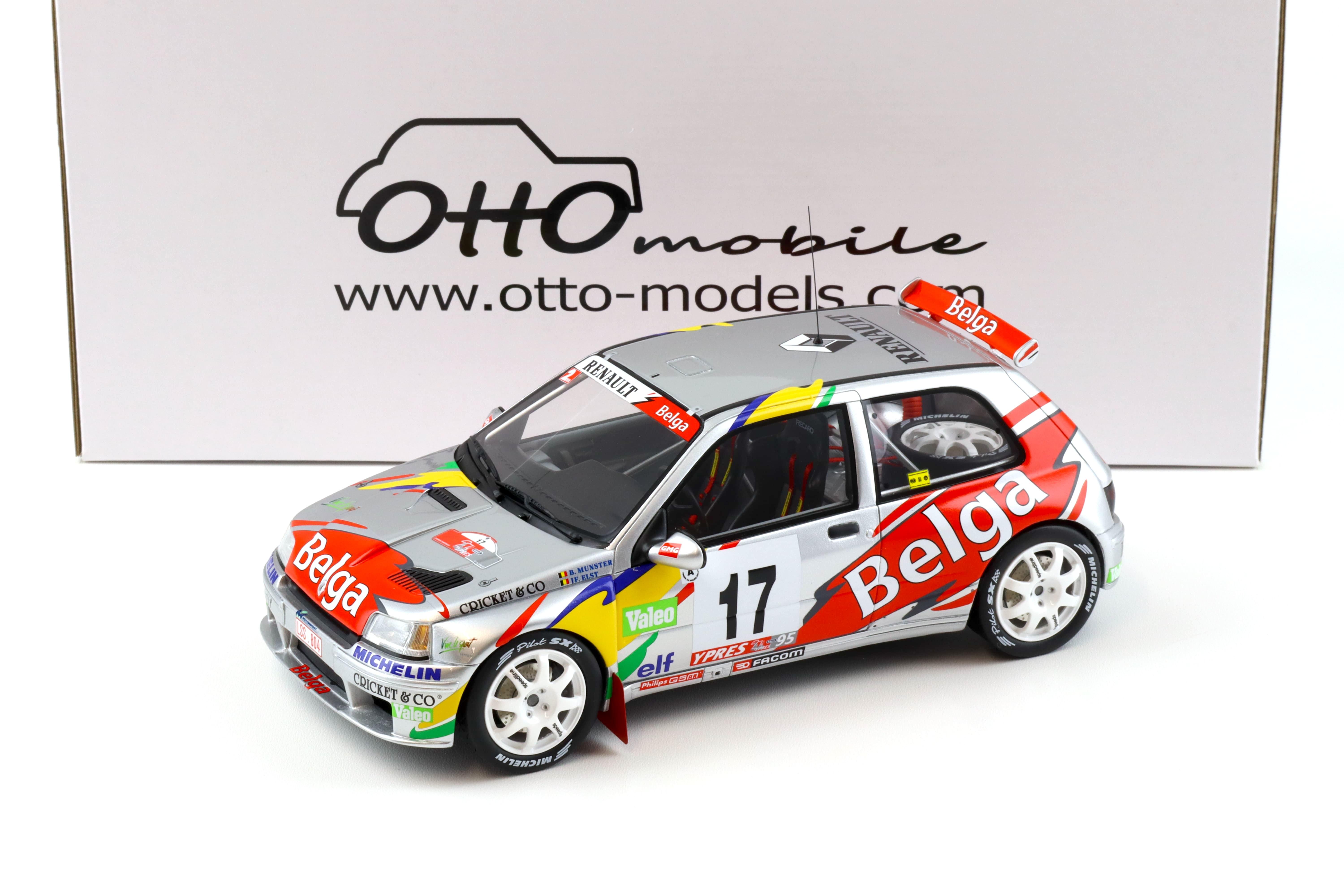 1:18 OTTO mobile OT1058 Renault Clio Maxi Kit Car Ypres Rallye 1995 Munster/ Elst