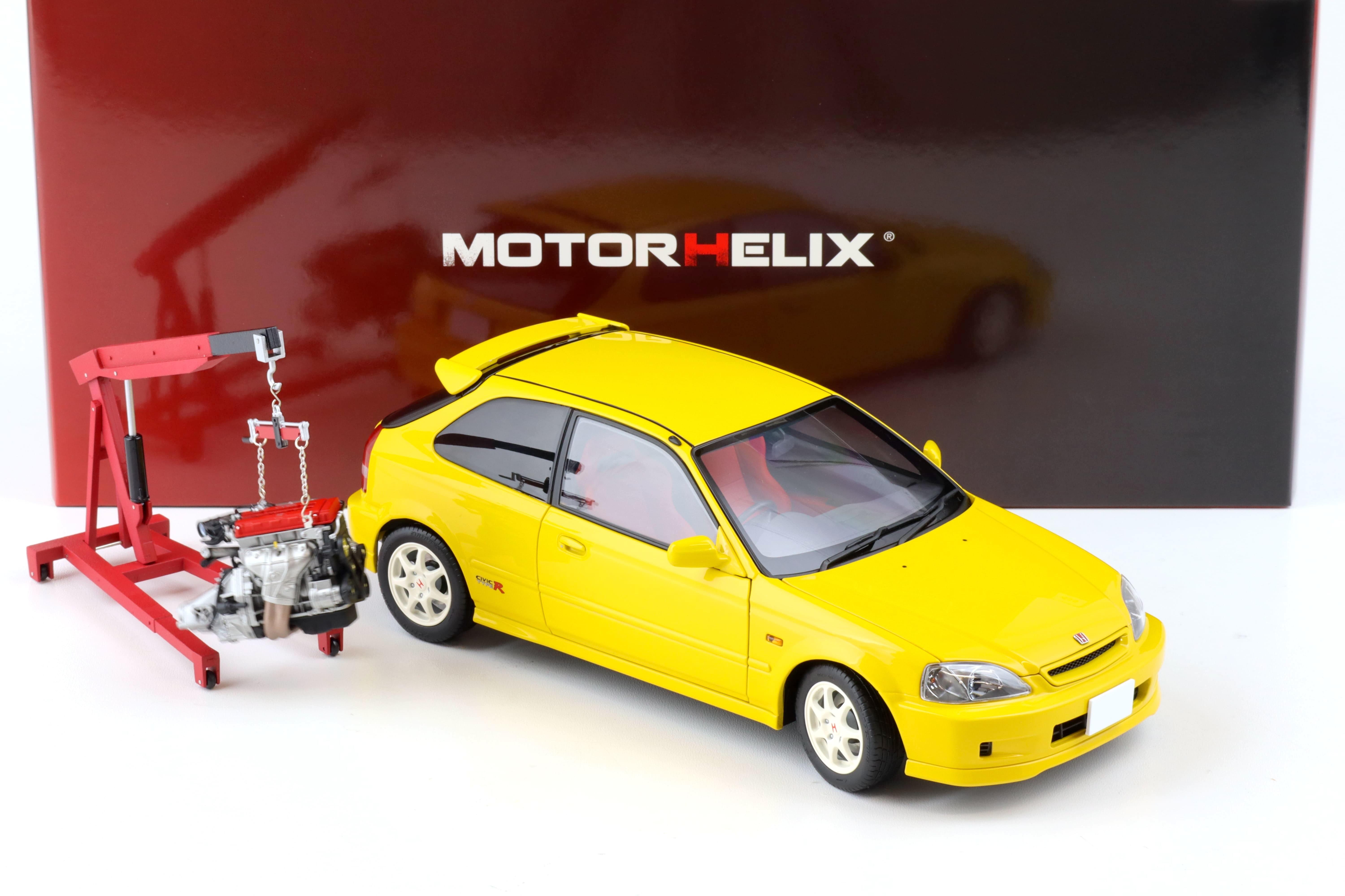 1:18 Motorhelix Honda Civic Type R (EK9) Sunlight yellow + engine Diecast