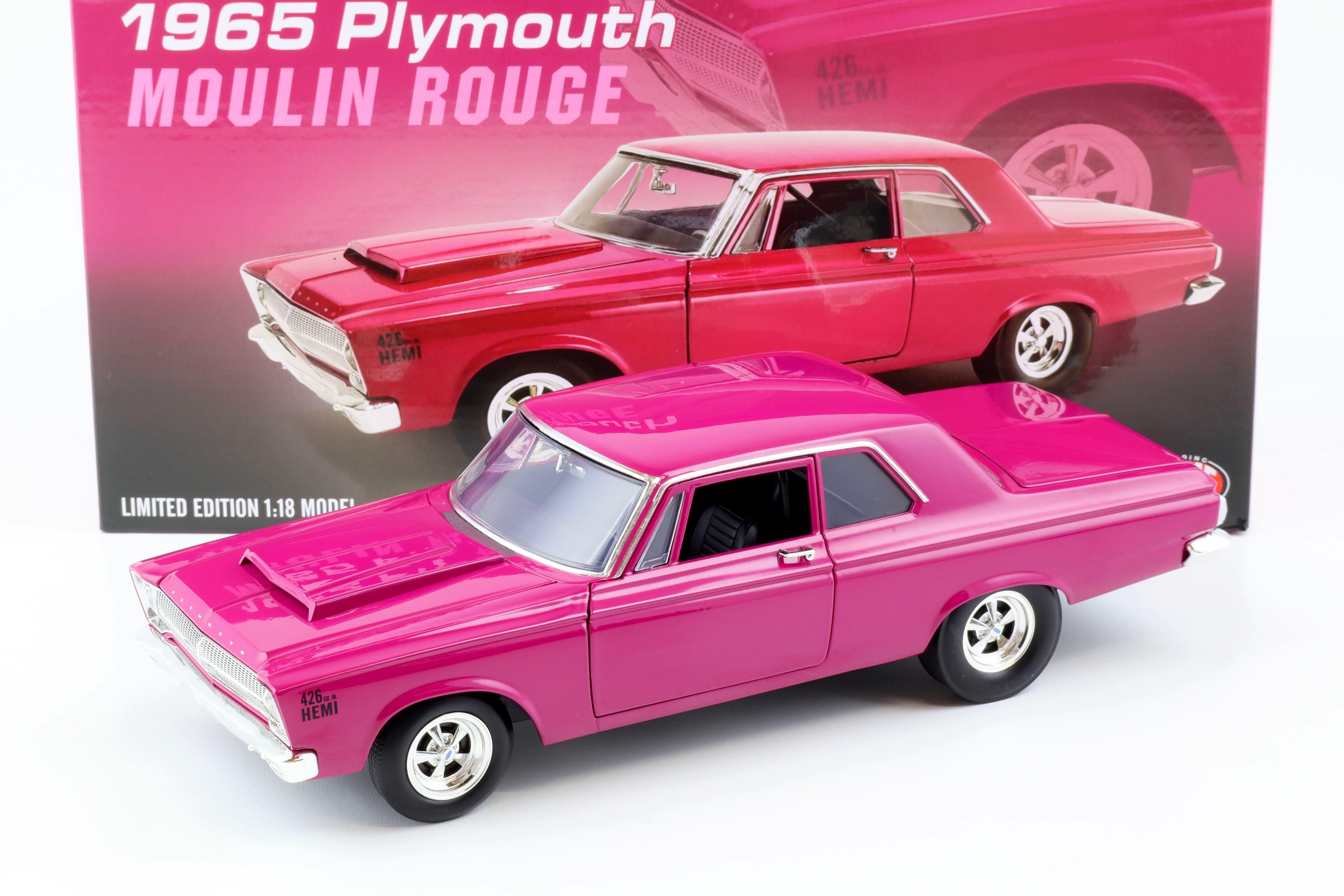1:18 ACME 1965 Plymouth Belvedere Moulin Rouge pink-purple A1806510