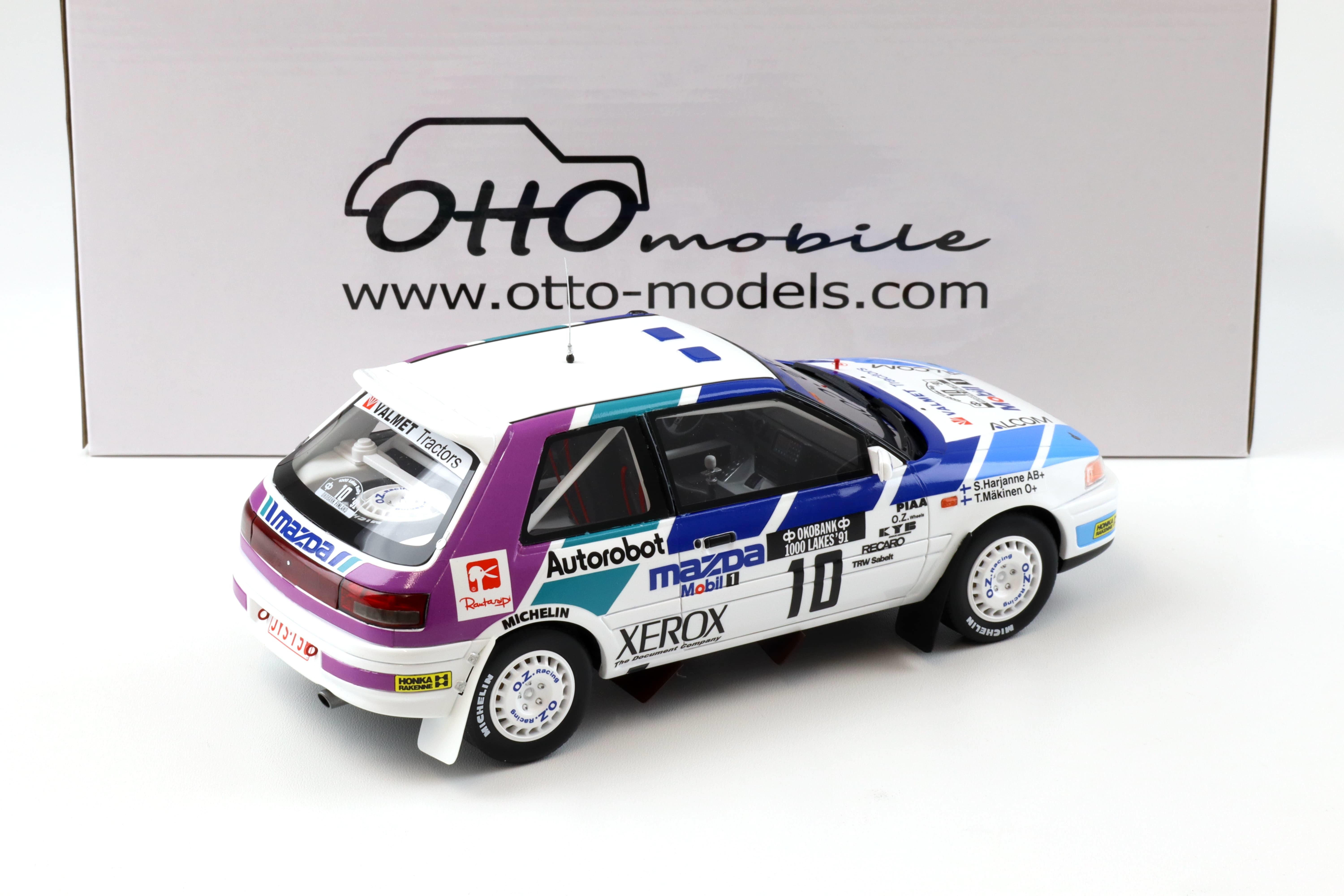 1:18 OTTO mobile OT1099 Mazda 323 GTX Gr.A 1000 Lakes Rally 1991 Maekinen #10