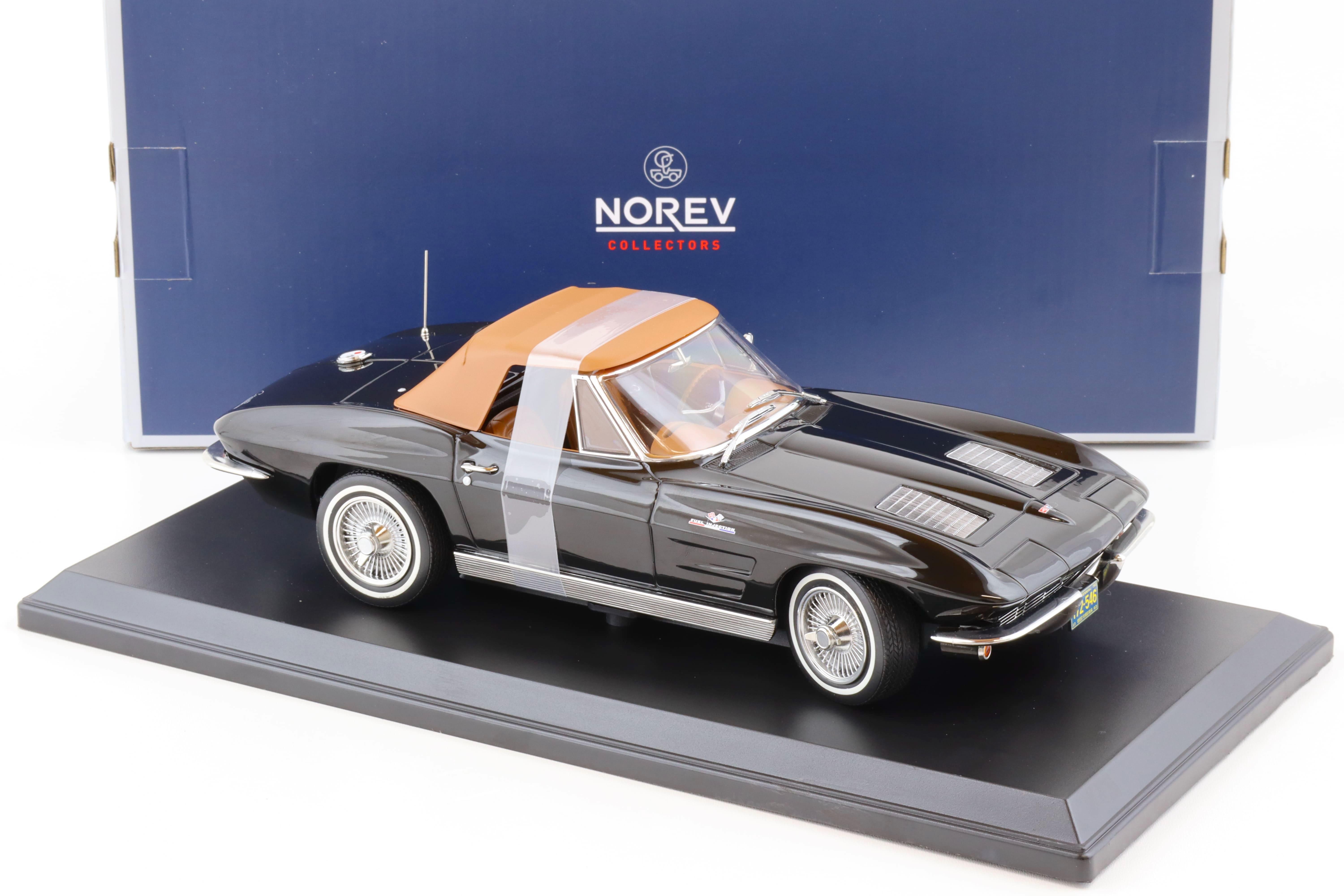 1:18 Norev Chevrolet Corvette Sting Ray Convertible 1963 black 189055