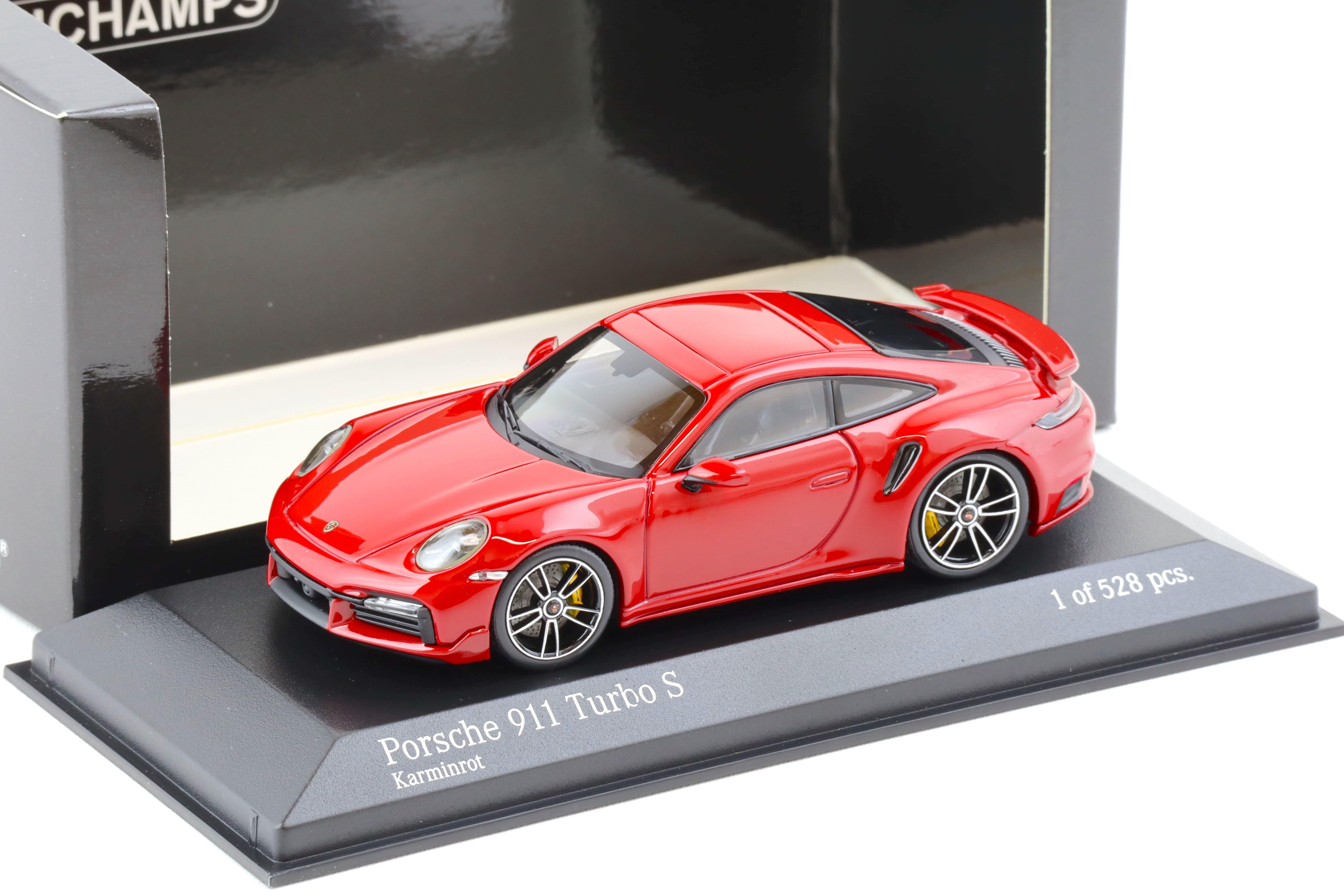 1:43 Minichamps Porsche 911 (992) Turbo S Coupe Sport Design 2021 Karmin red