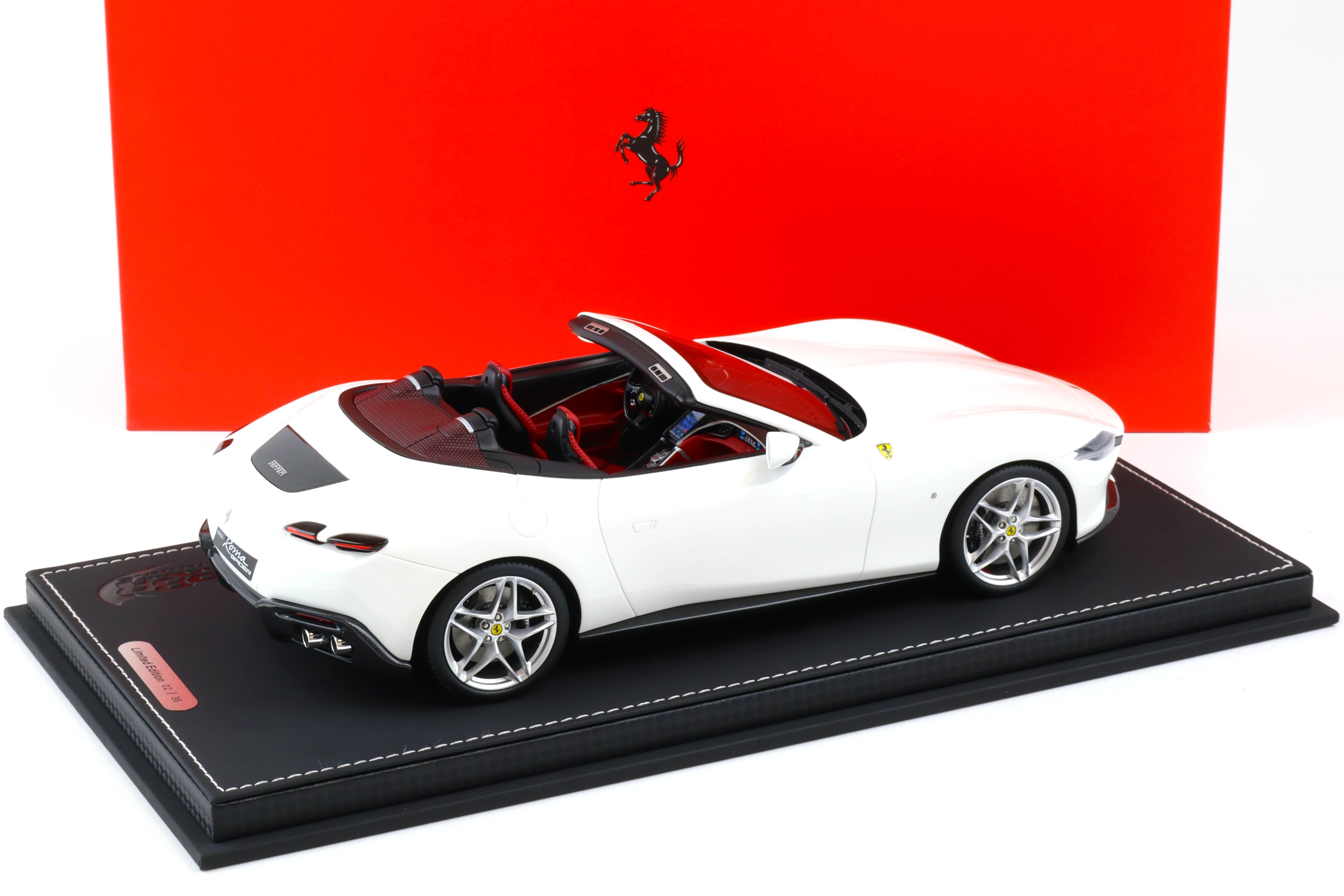 1:18 BBR Ferrari Roma Spider Bianco Cervino white with Showcase - Limited 36 pcs.