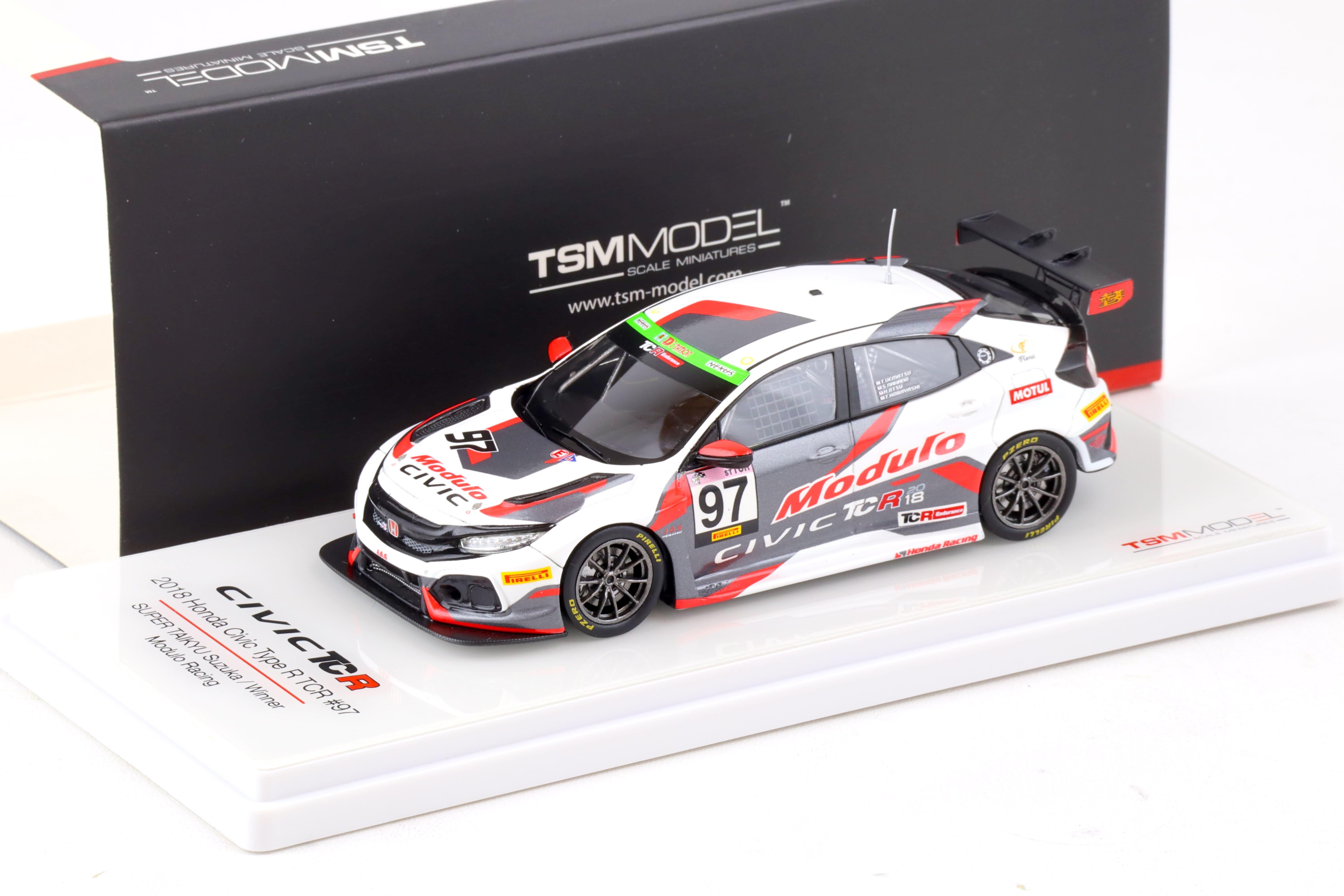 1:43 TSM Model 2018 Honda Civic Type R TCR #97 Super Taikyu Suzuka Winner TSM403444