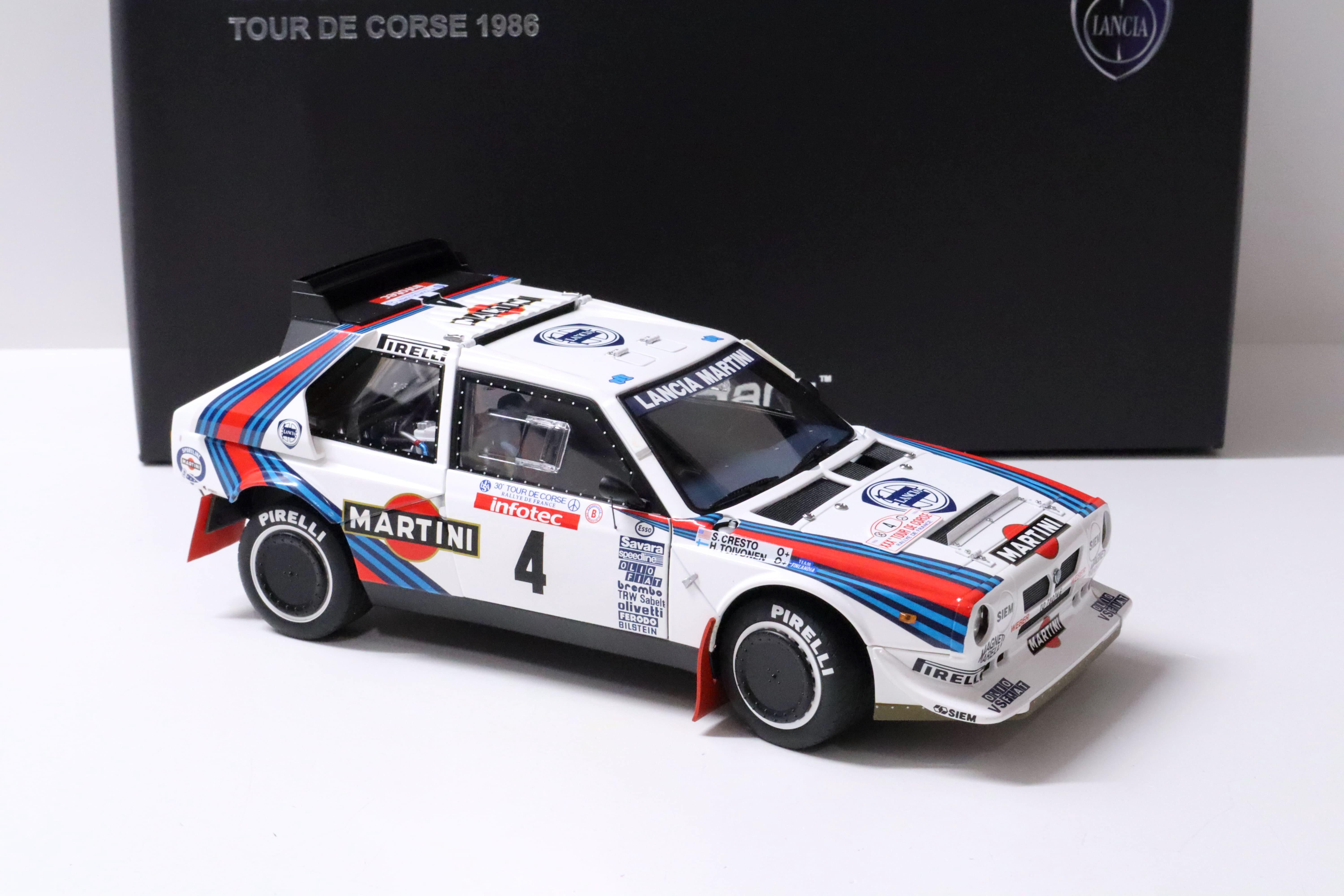 1:18 AUTOart Lancia Delta S4 Tour de Corse 1986 Toivonen/ Cresto #4 Martini Racing