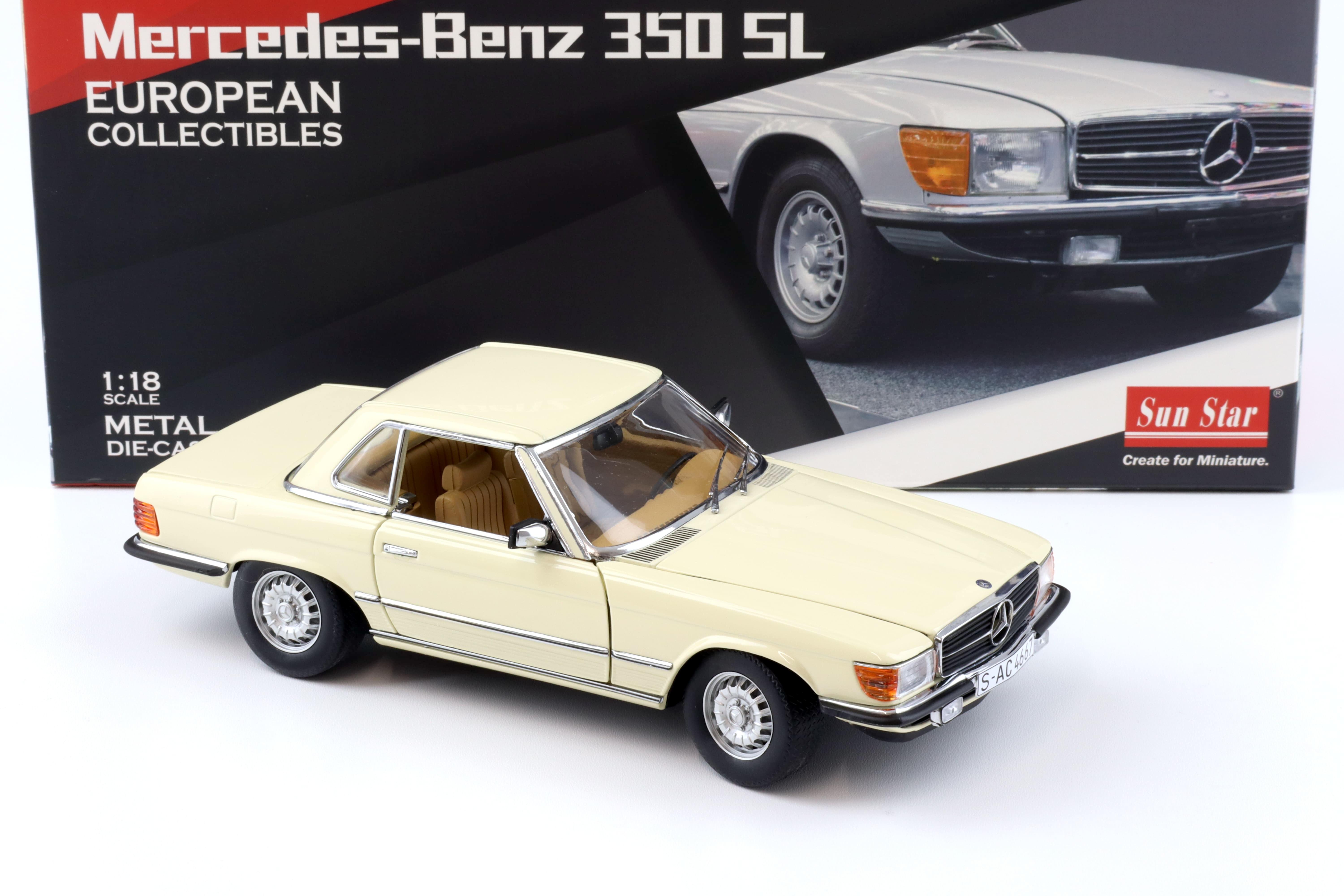 1:18 Sun Star Mercedes 350SL W107 Hardtop ivory 1977