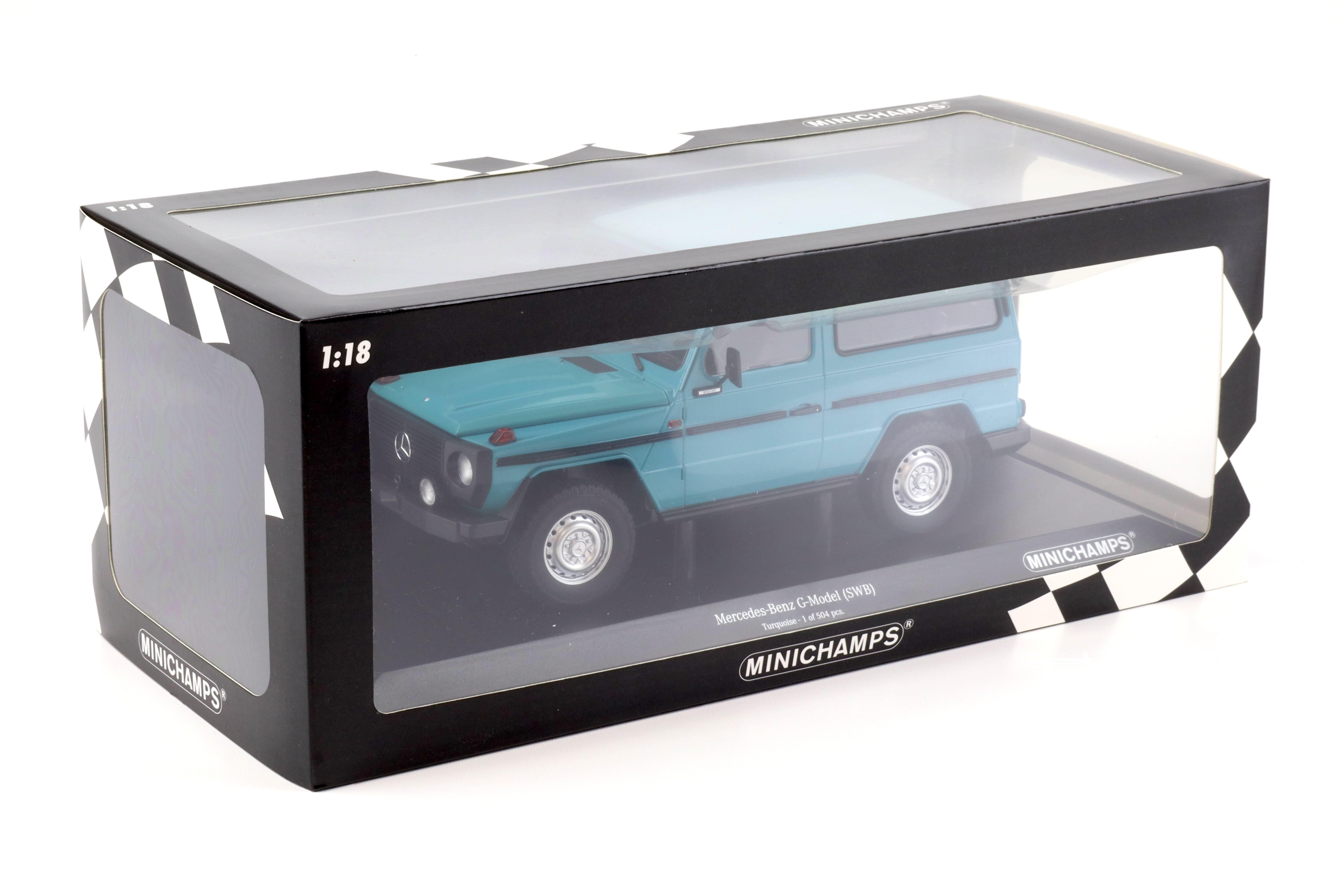 1:18 Minichamps Mercedes G-Klasse 300GD G-Model SWB W460 turquoise 1980