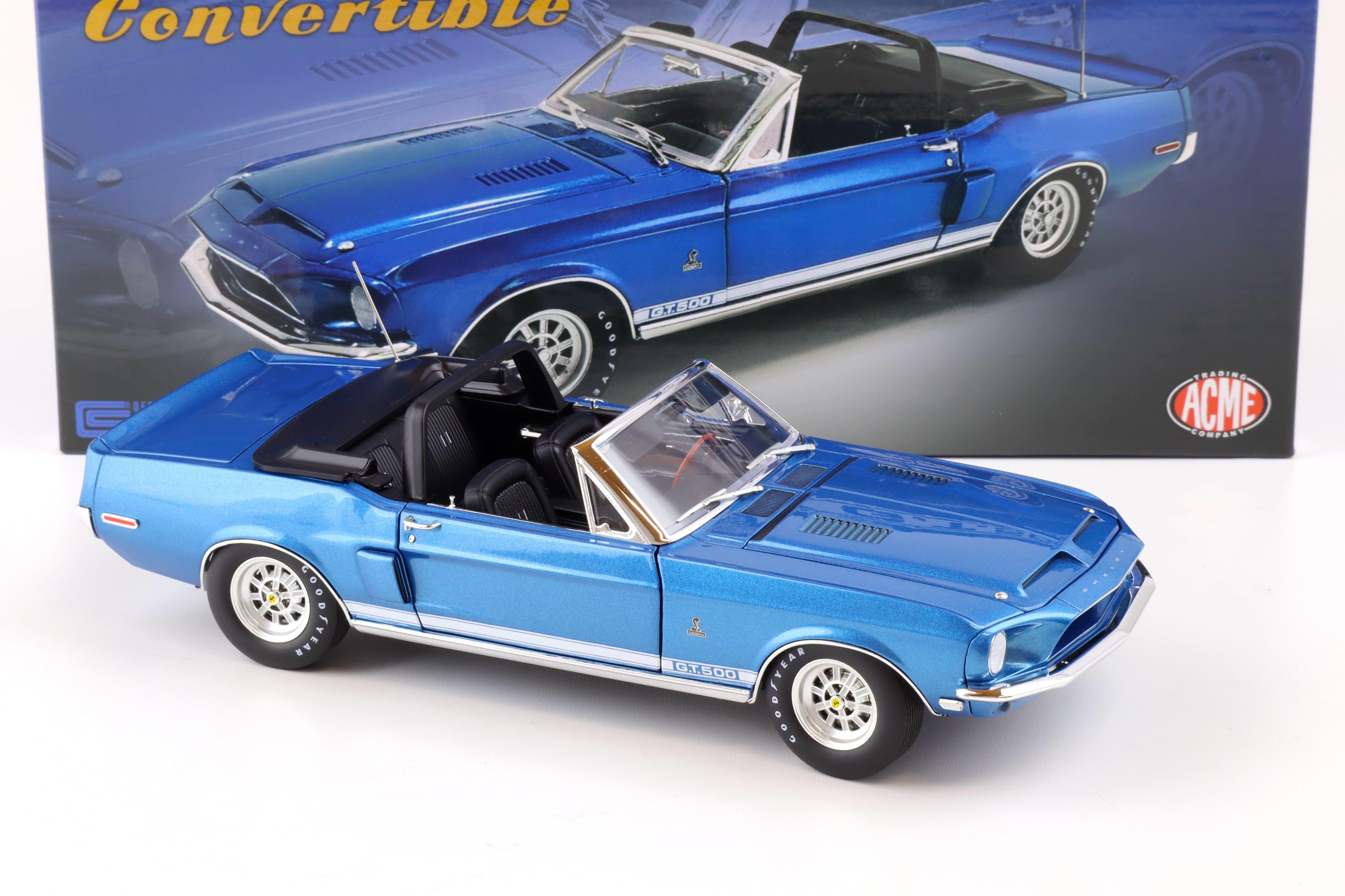 1:18 ACME 1968 Shelby GT500 Convertible blue metallic with white Top