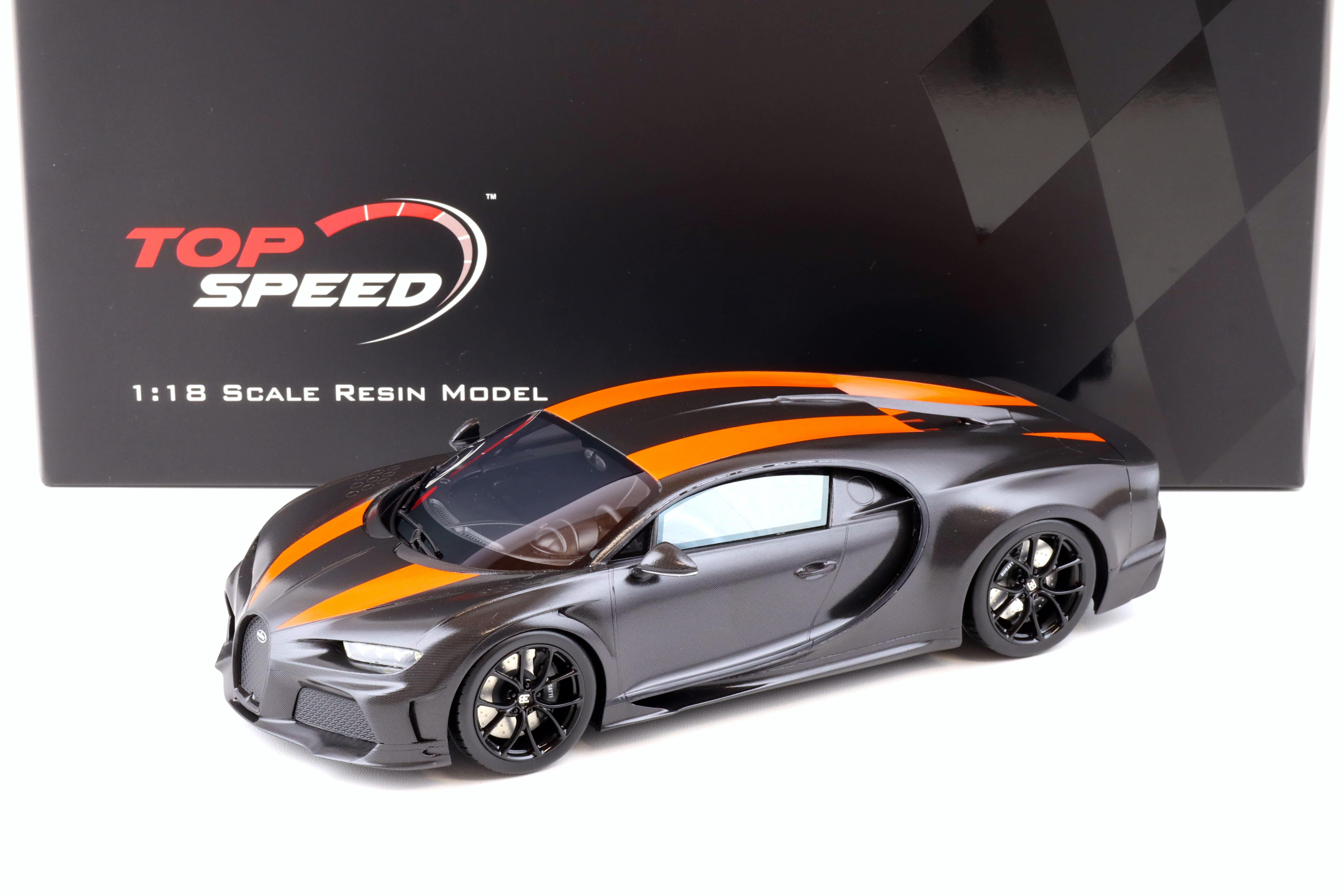 1:18 Top Speed Bugatti Chiron Super Sport 300+ World Record Carbon/orange TS0363