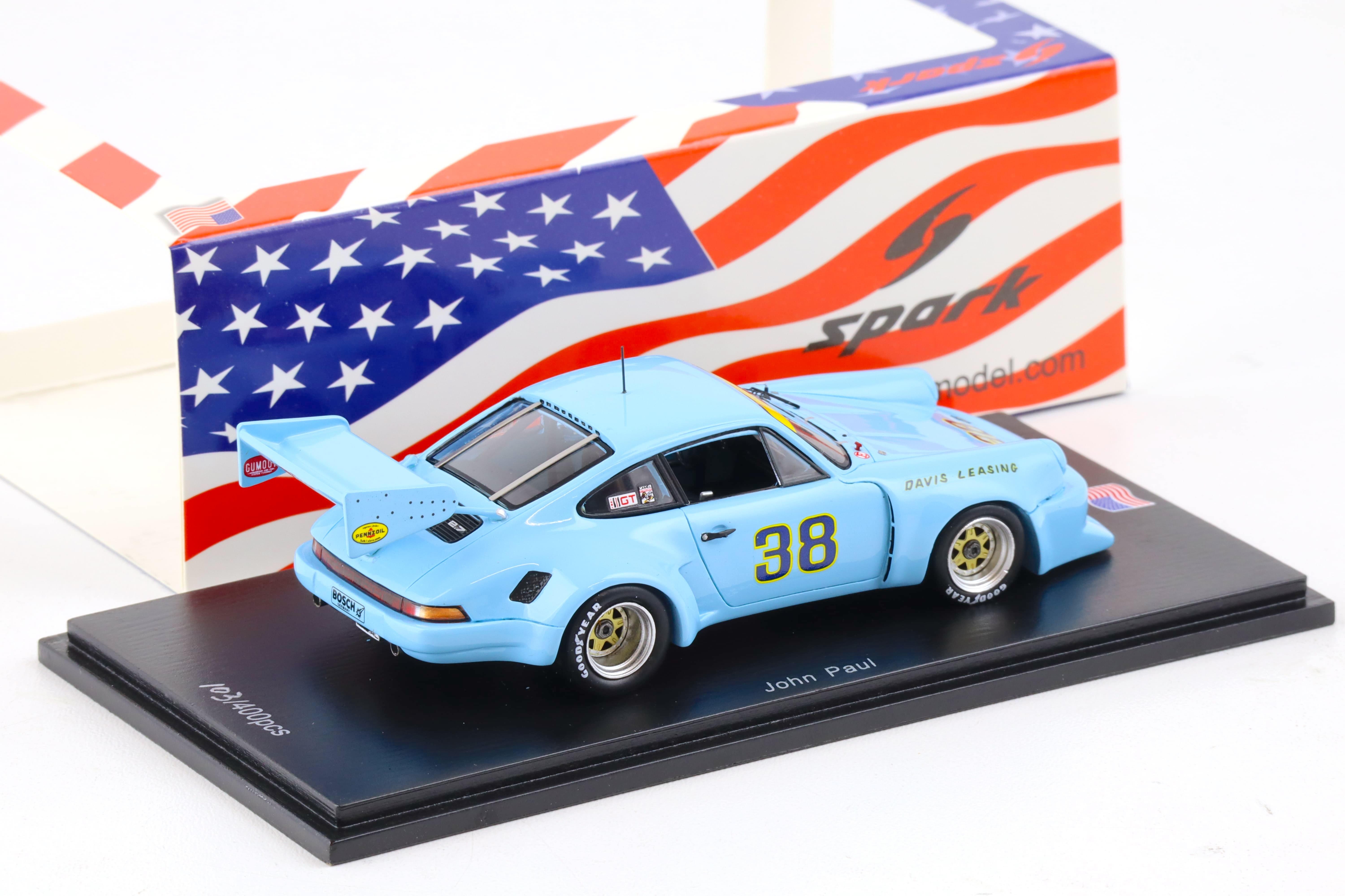 1:43 Spark Porsche 911 RSR JLP 1977 John Paul #38 blue