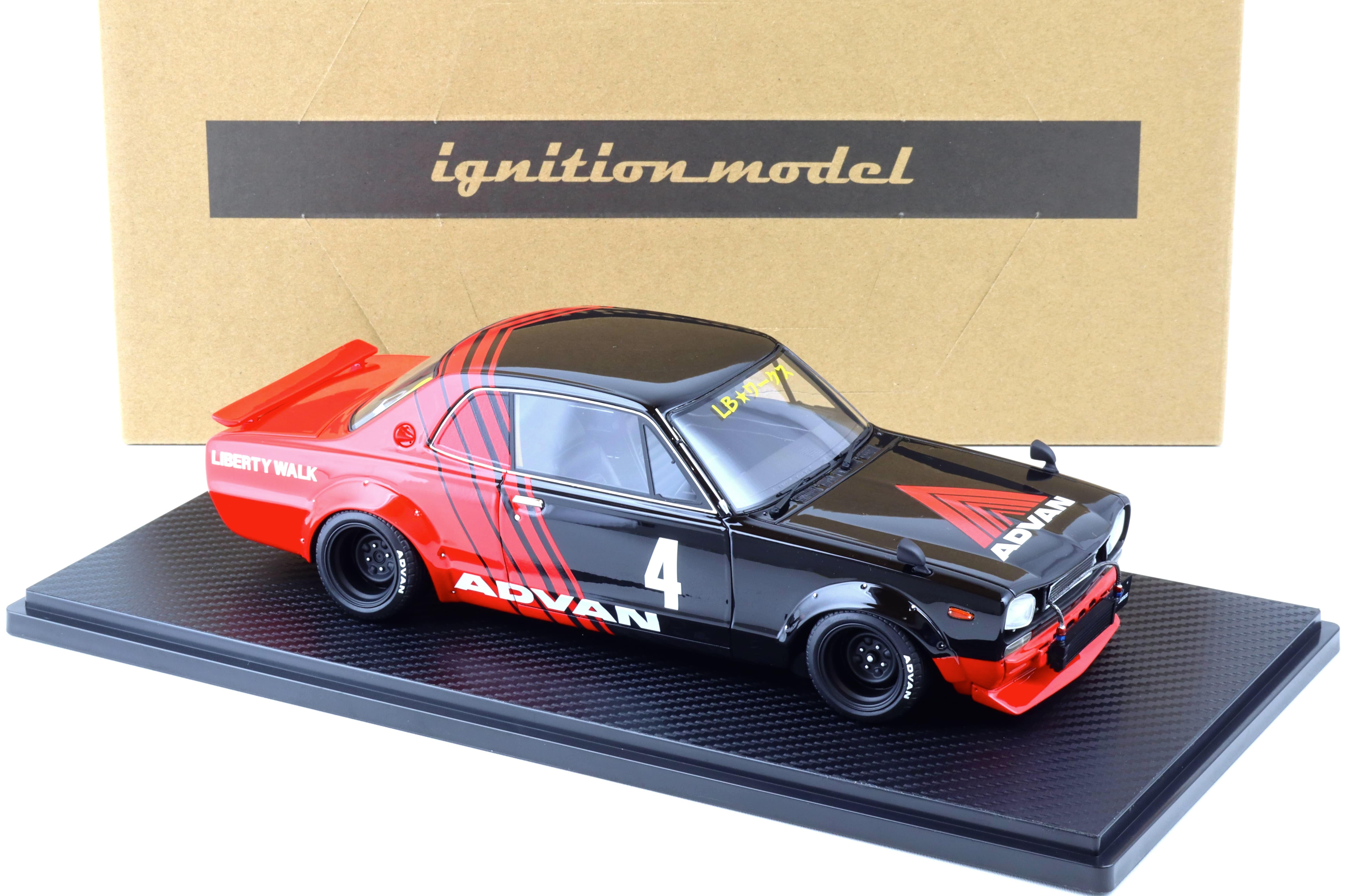 1:18 Ignition Model IG2646 Nissan LB-WORKS Hakosuka 2-Door ADVAN black/ red