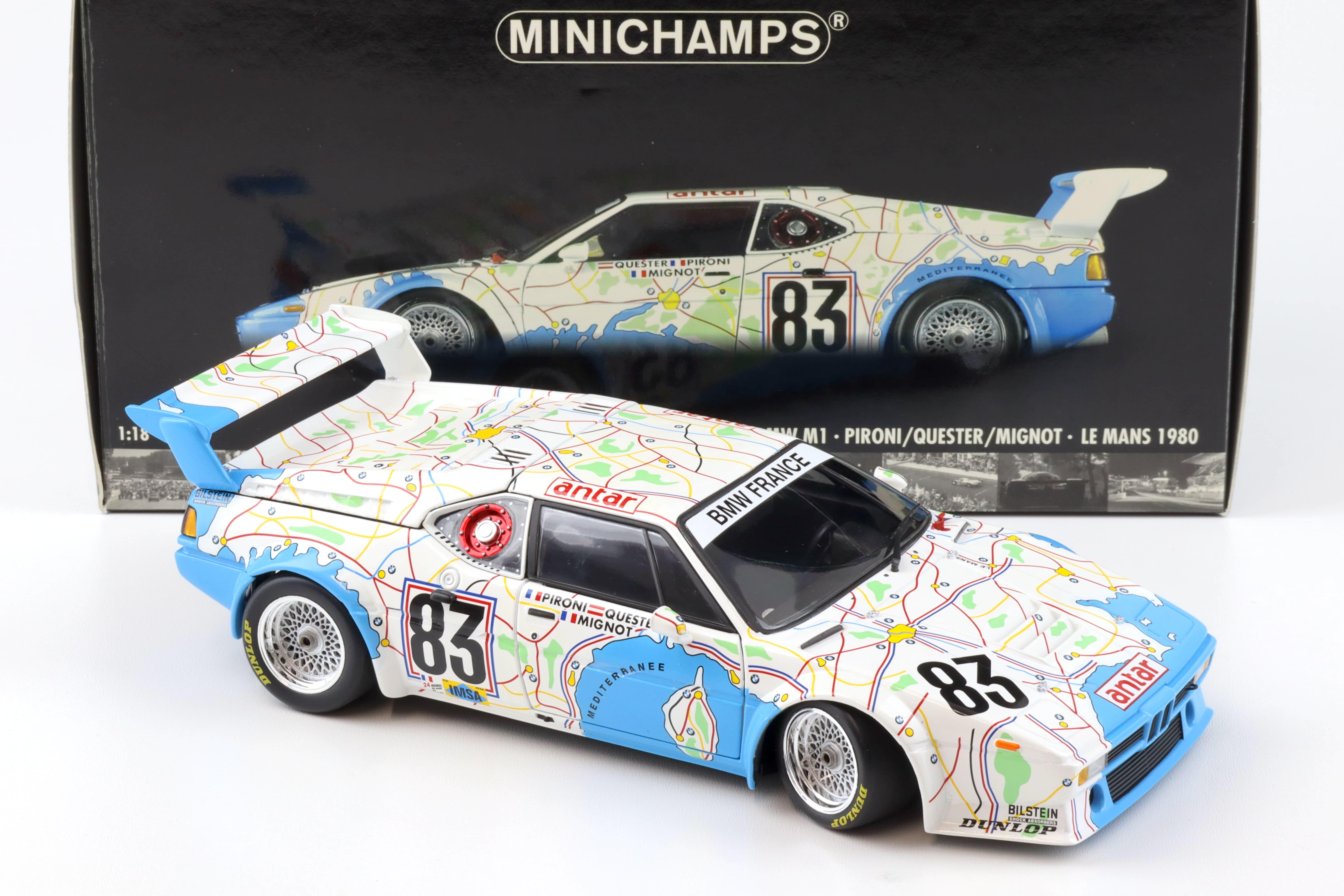 1:18 Minichamps BMW M1 Procar Pironi/ Quester 24h Le Mans 1980 Carte de France