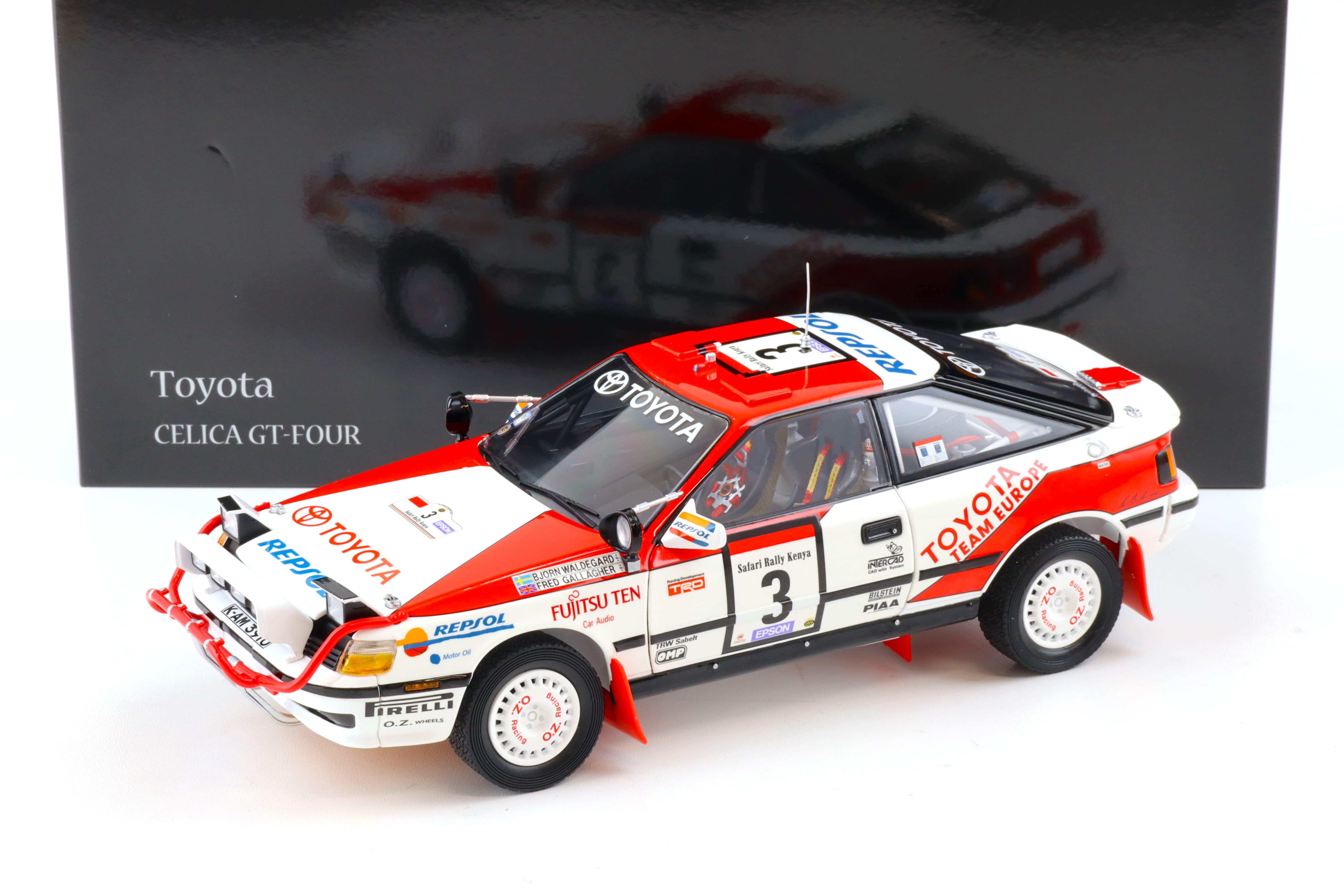 1:18 Kyosho Toyota Celica GT-FOUR 1990 Safari Rallye #3 Waldegard/ Gallagher