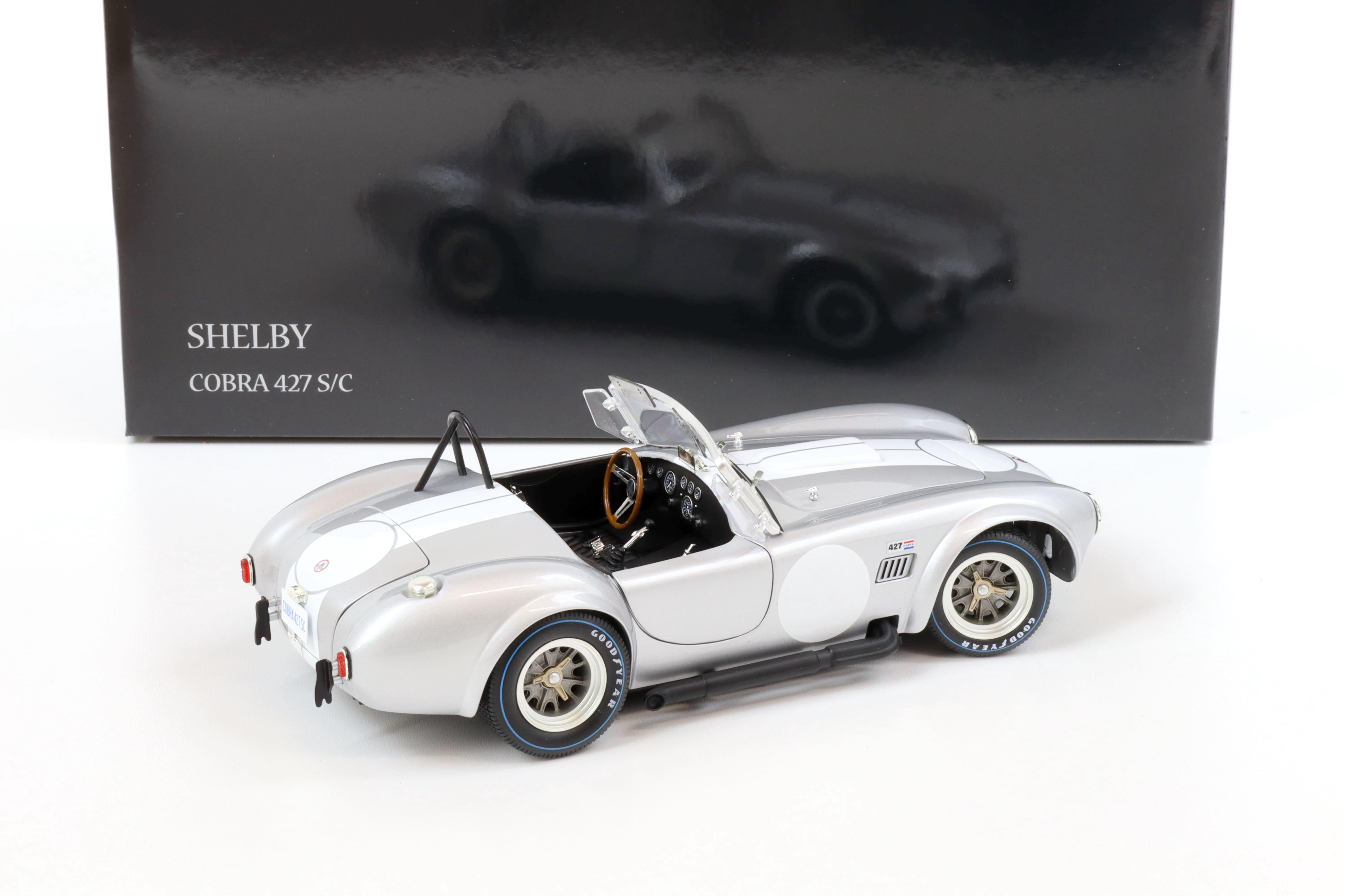 1:18 Kyosho Shelby Cobra 427 S/C silver metallic/ white 08047S