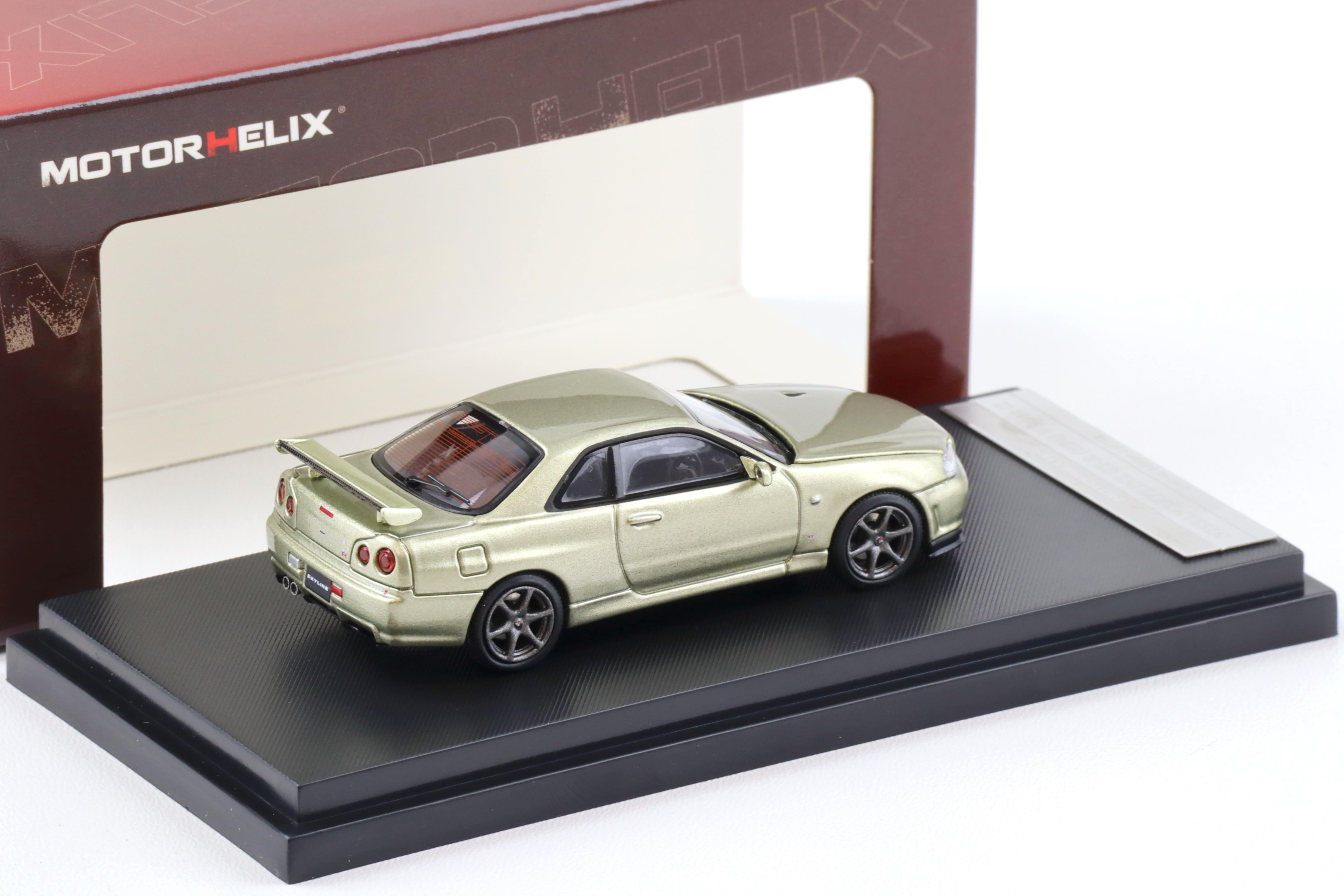 1:64 Motorhelix Nissan Skyline GT-R R34 V Spec II Millenium Jade M63405