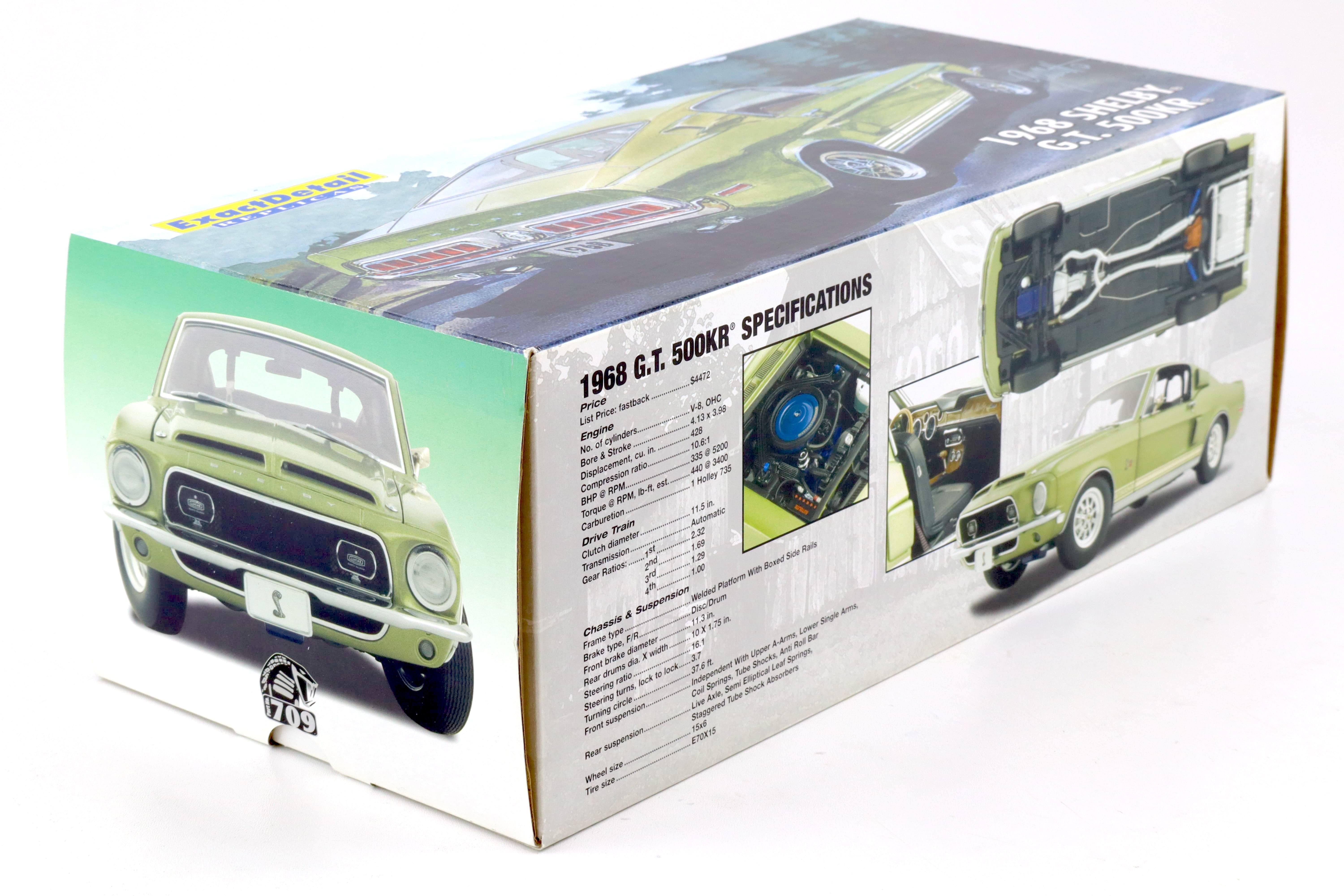 1:18 Exact Detail 1968 Shelby GT 500KR Coupe green metallic WCC709