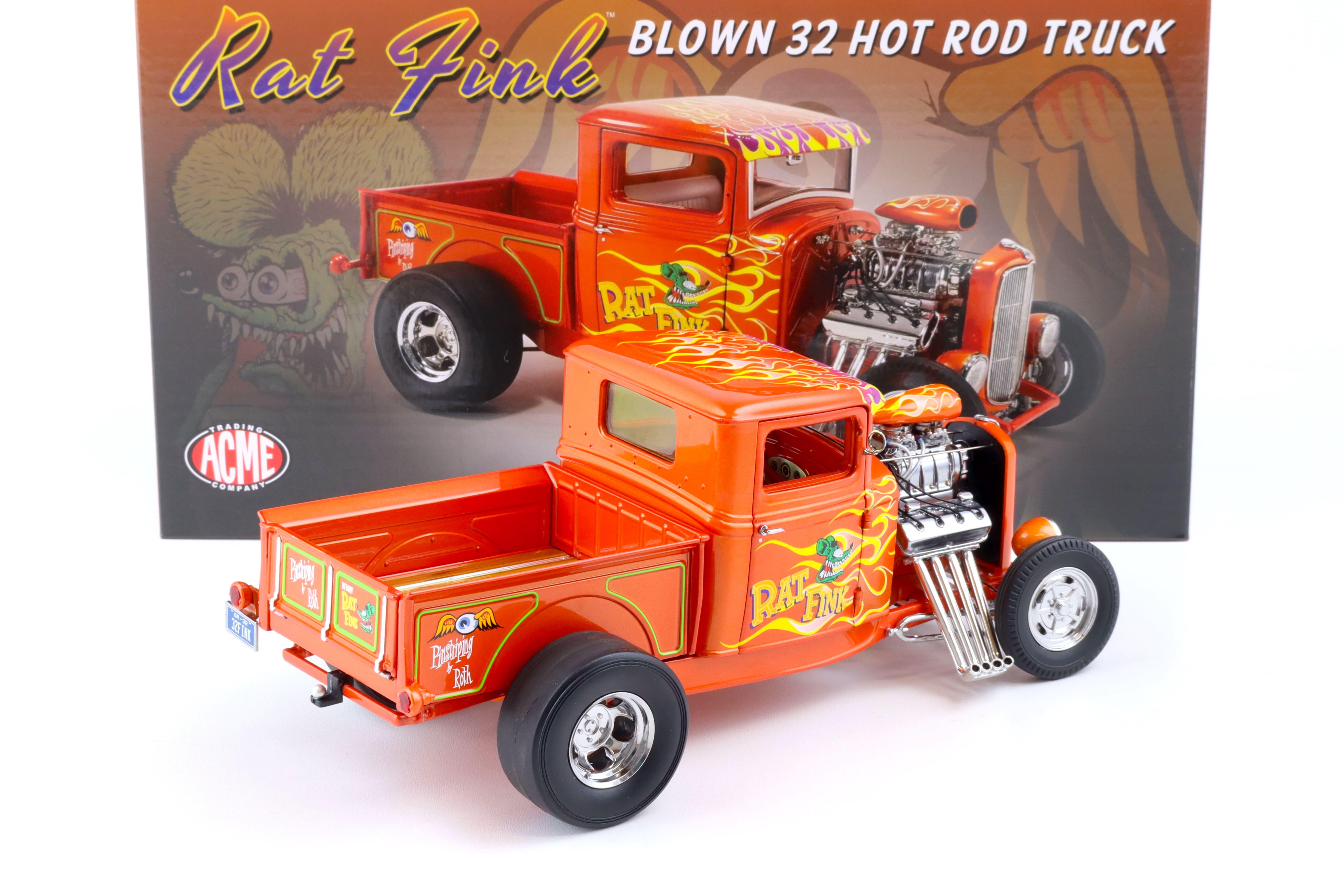 1:18 ACME 1932 Ford Blown 32 Hot Rod Truck RAT FINK orange A1804102