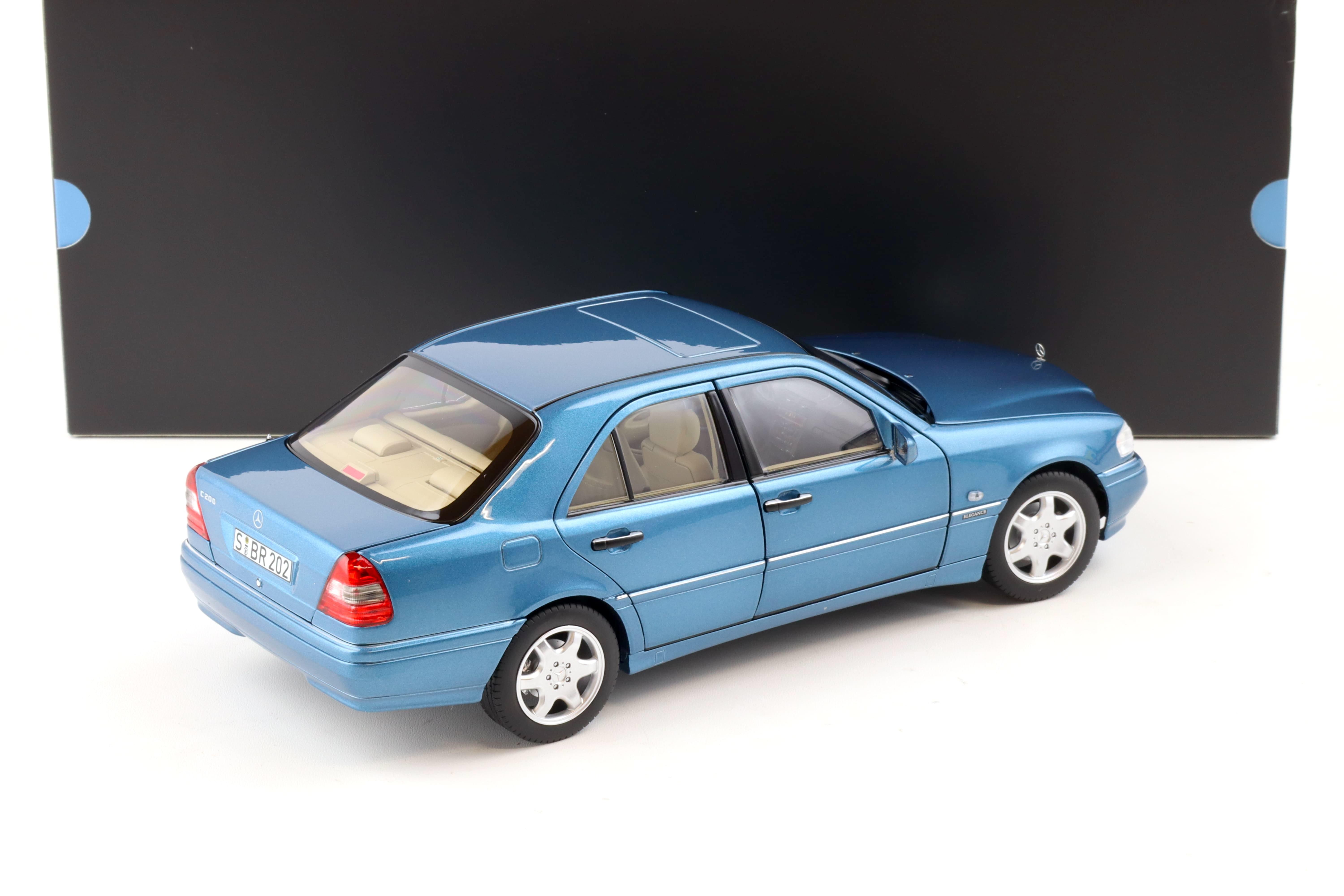 1:18 Norev Mercedes C200 Limousine C-Class W202 aquamarine blue DEALER VERSION