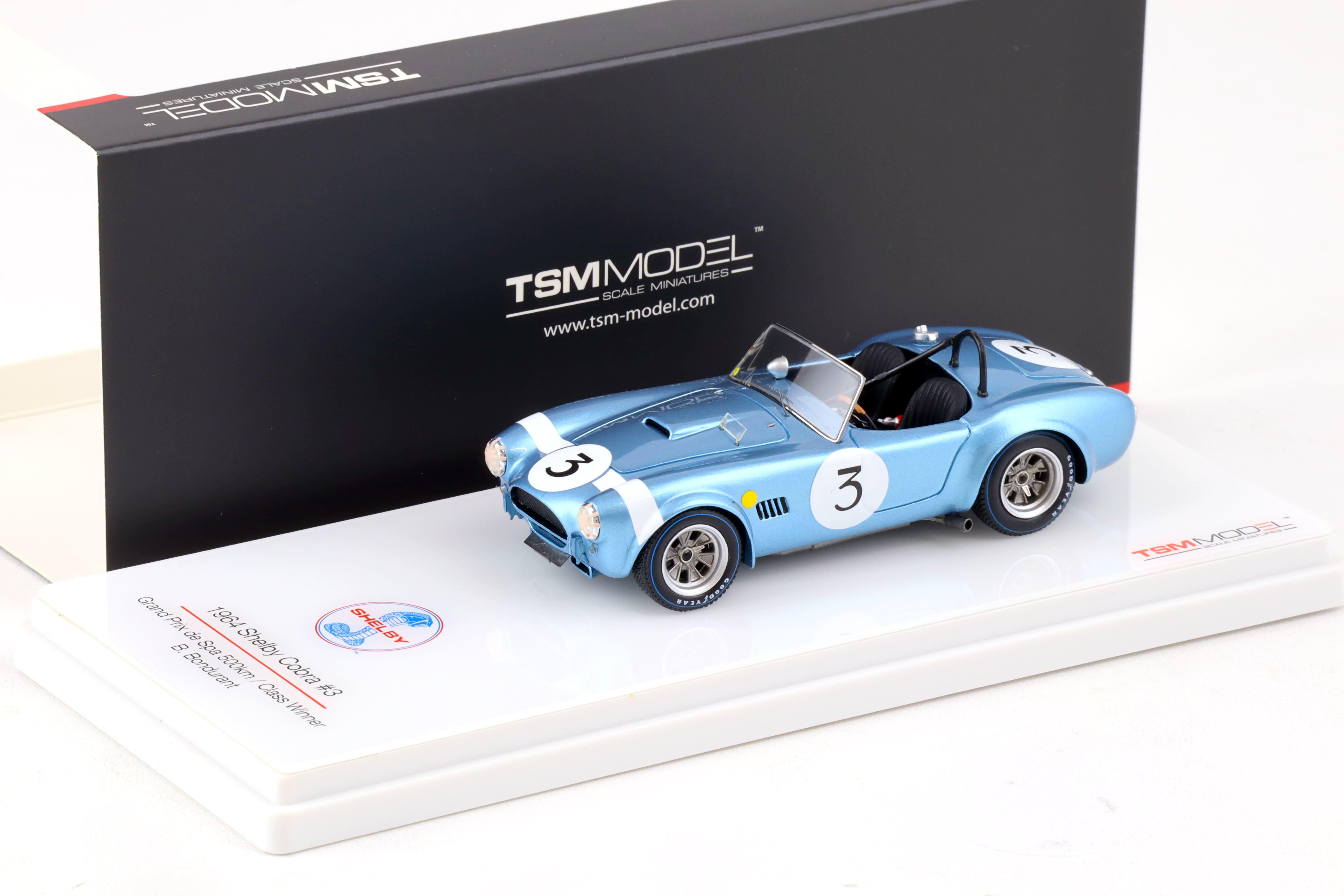 1:43 TSM Model 1964 Shelby Cobra #3 Grand Prix de Spa 500 km Class Winner TSM430349