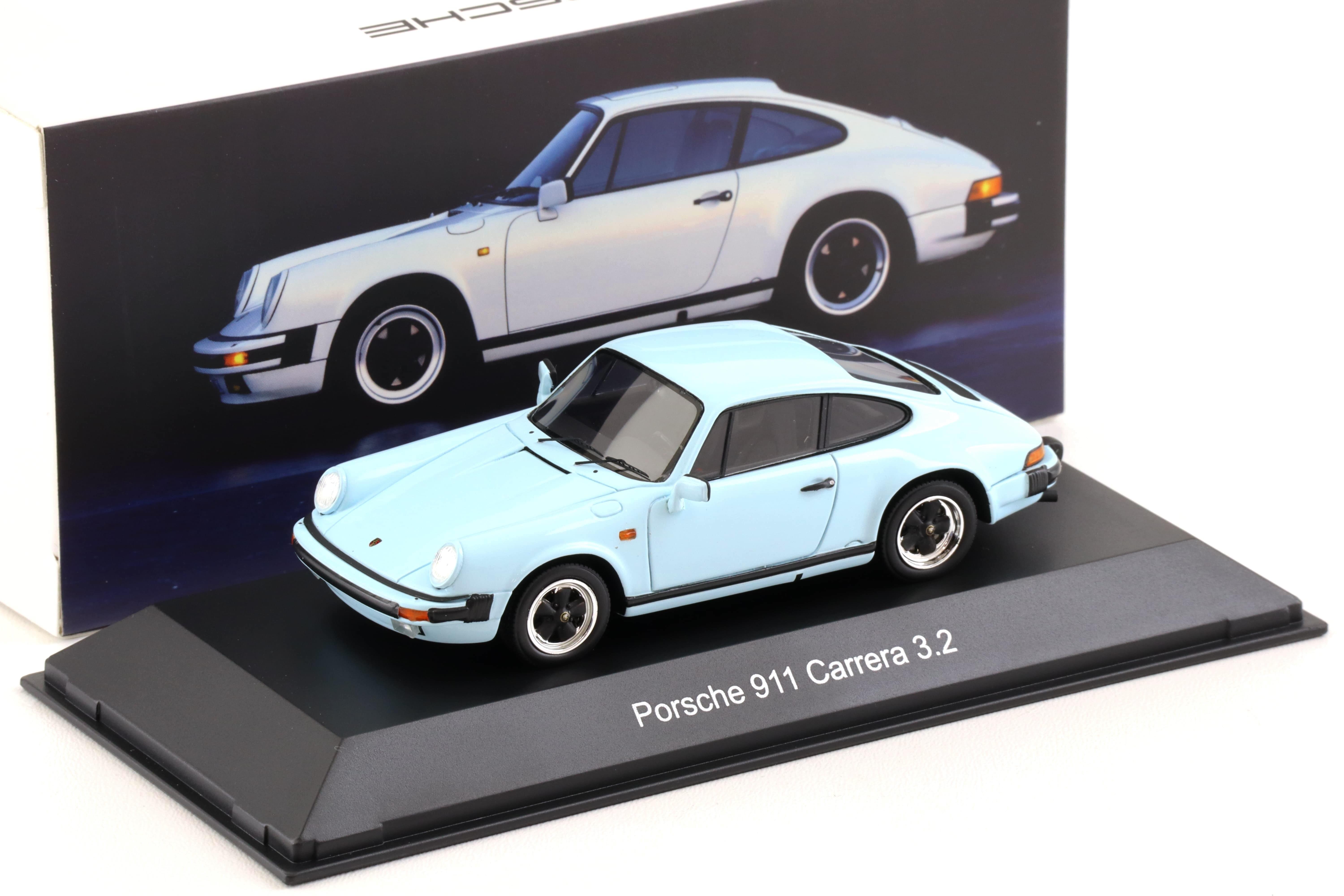 1:43 Spark Porsche 911 Carrera 3.2 Coupe Glacier blue 1984 MAP Porsche Museum