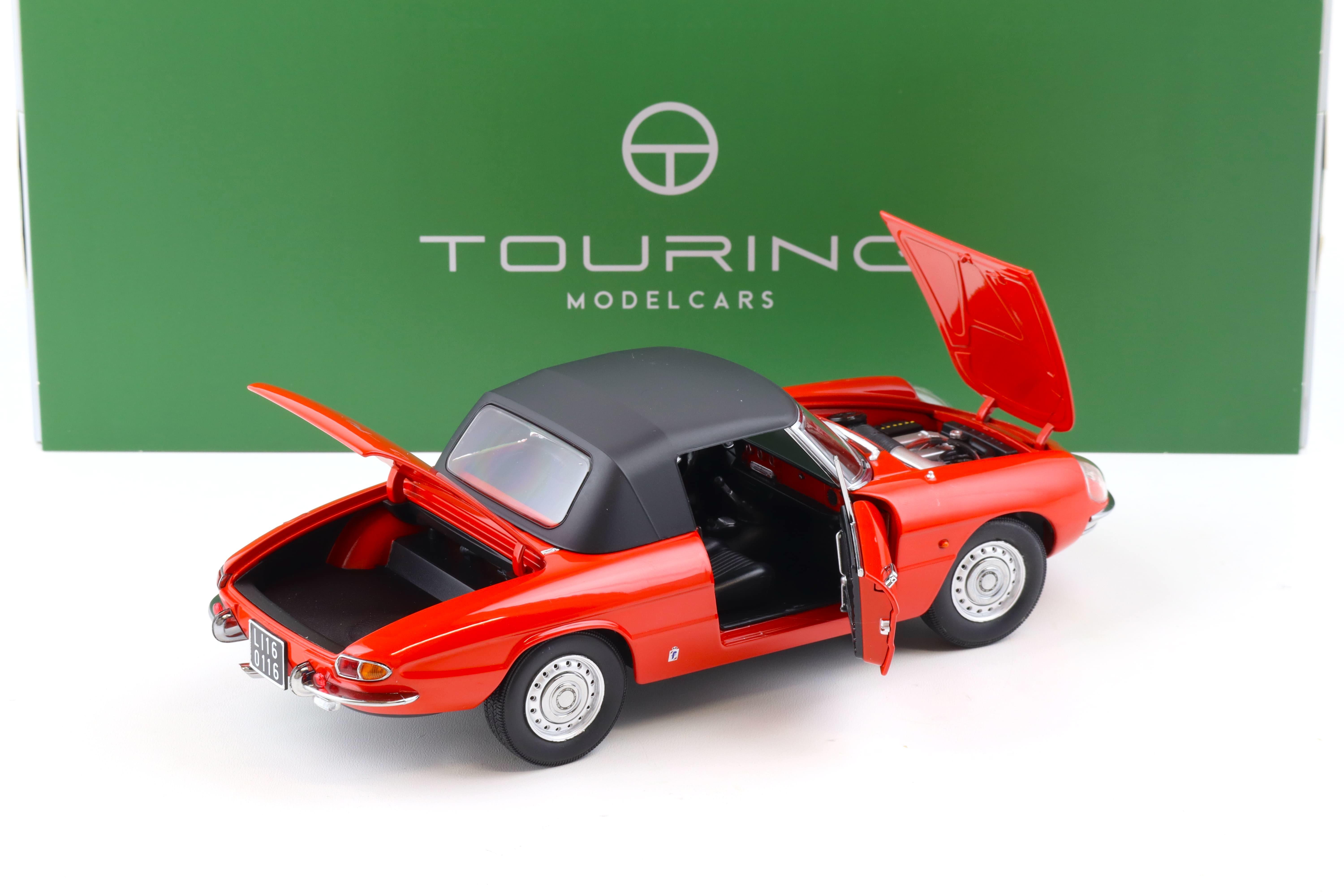 1:18 Touring Modelcars Alfa Romeo 1600 Duetto Spider 1966 red with Top diecast/ openings