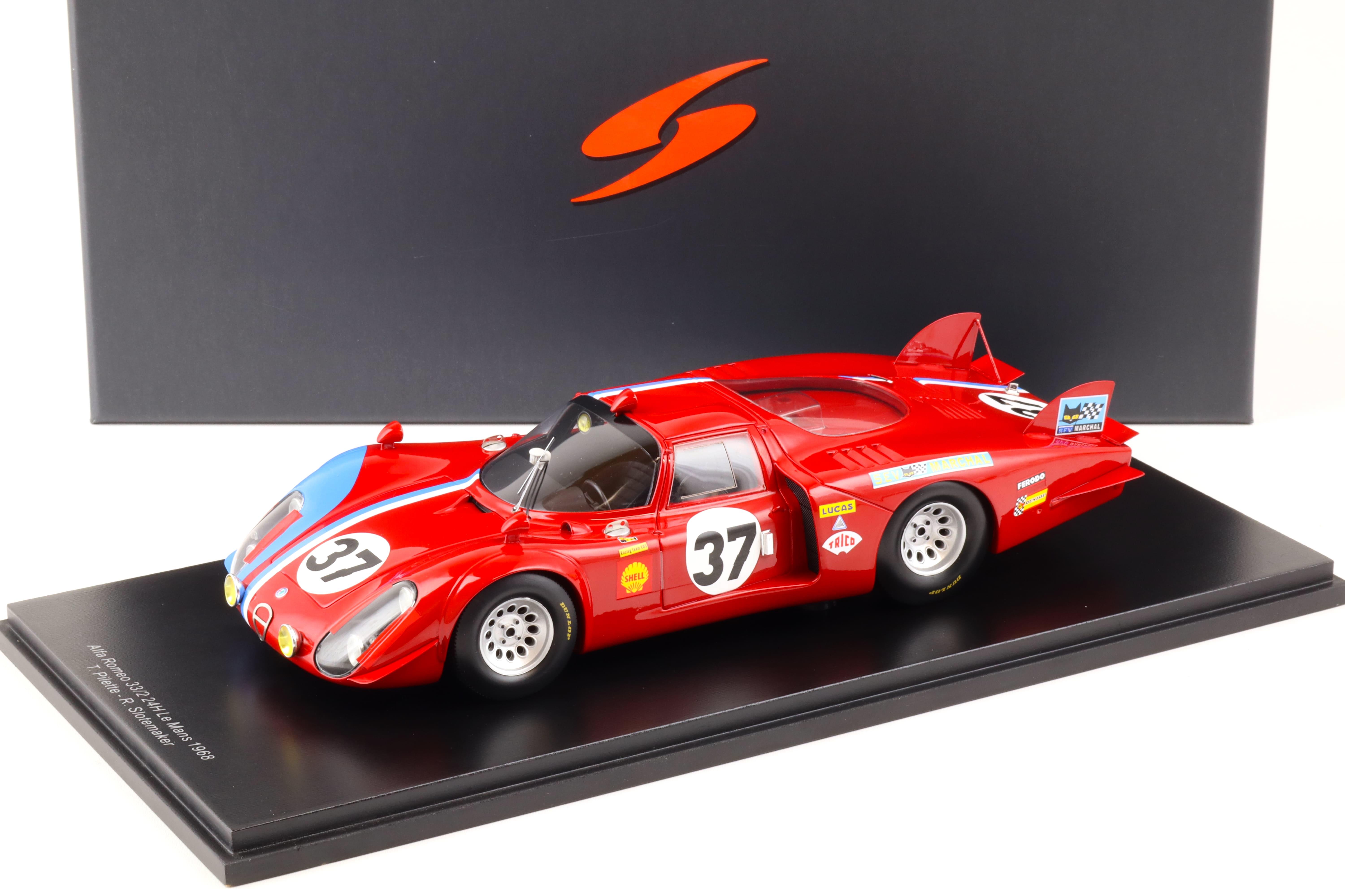 1:18 Spark Alfa Romeo 33/2 Le Mans 24h 1968 #37 Team VDS Pilette/ Slotemaker