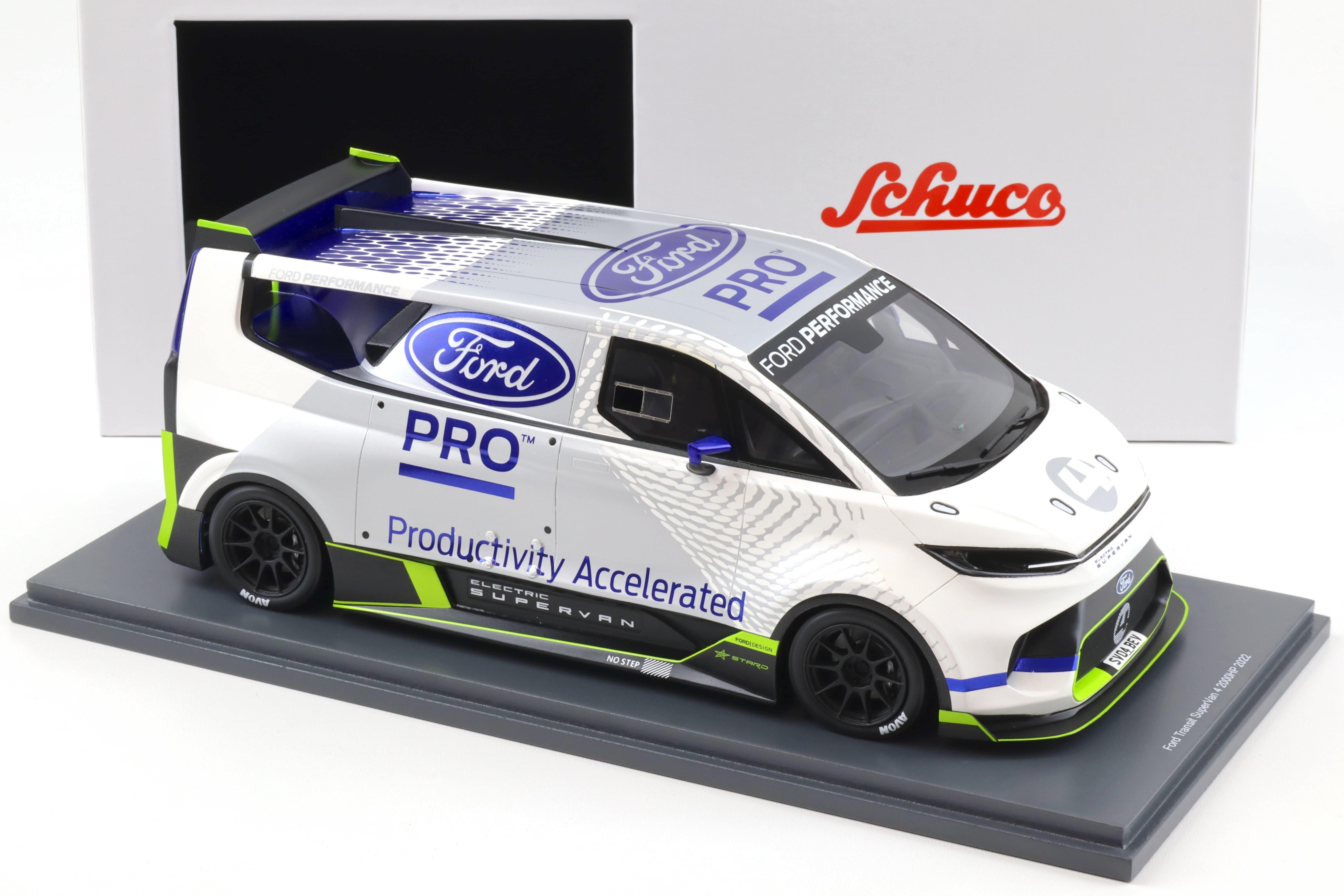 1:18 Schuco PRO.R18 Ford Transit SuperVan 4 - 2000 HP 2022 white/ grey