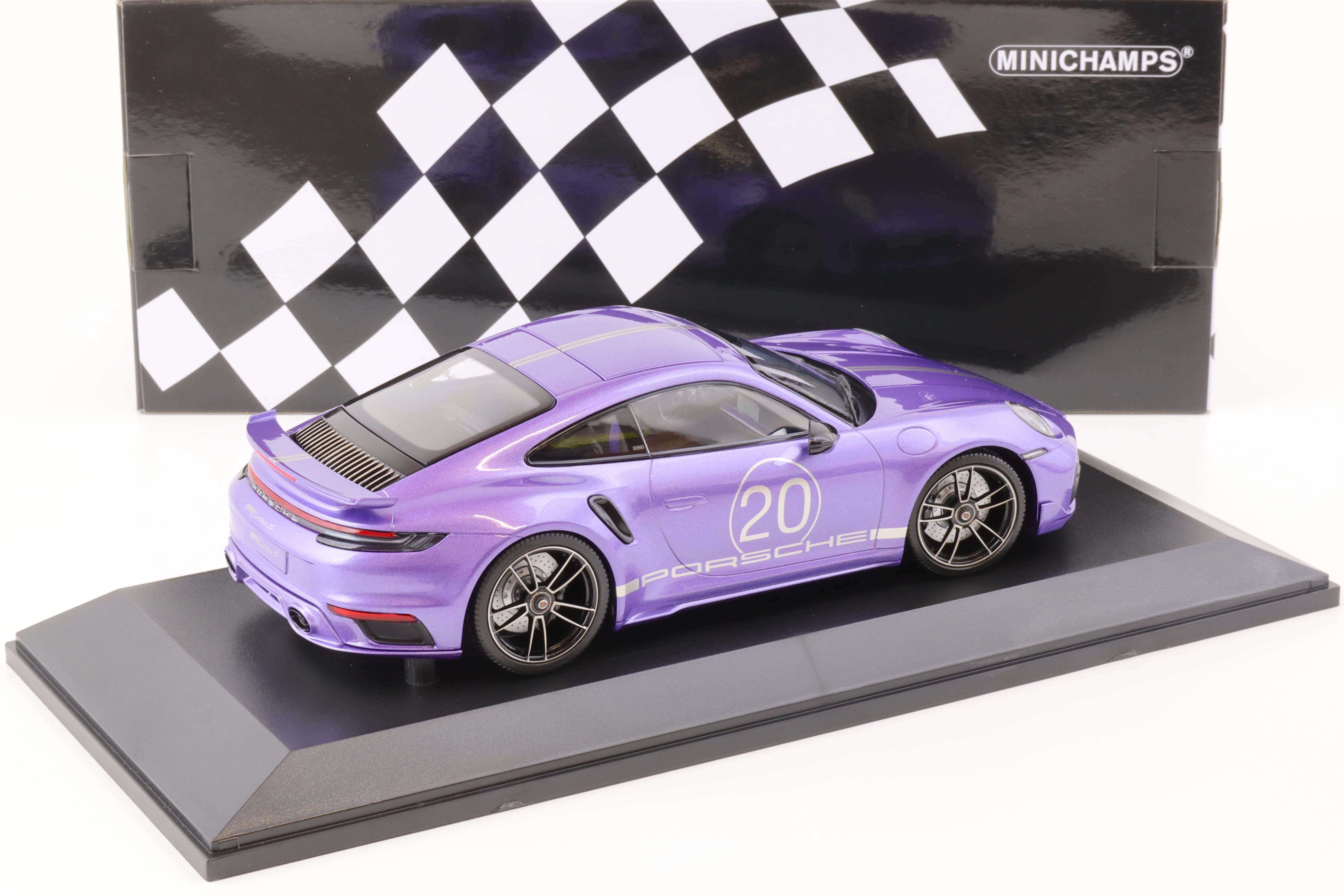 1:18 Minichamps Porsche 911 (992) Turbo S Coupe Sport Design 2021 viola metallic