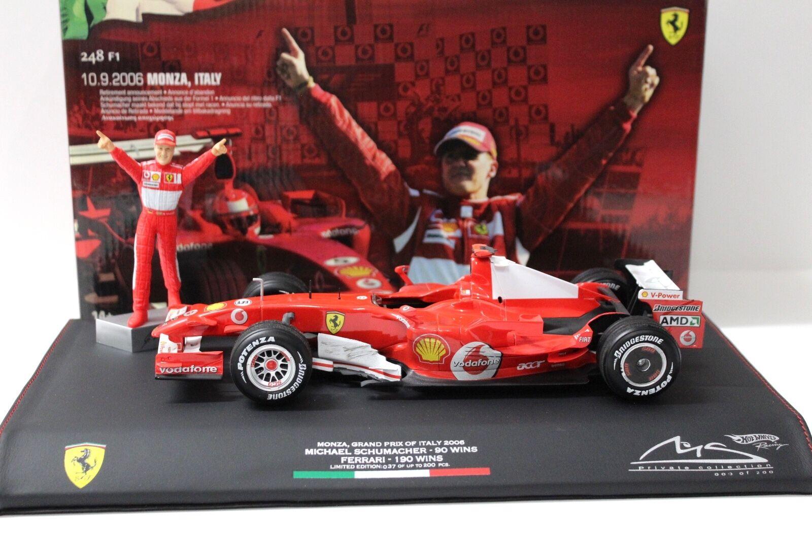 1:18 Hot Wheels Ferrari 248 F1 Monza * SCHUMACHER PRIVATE COLLECTION*