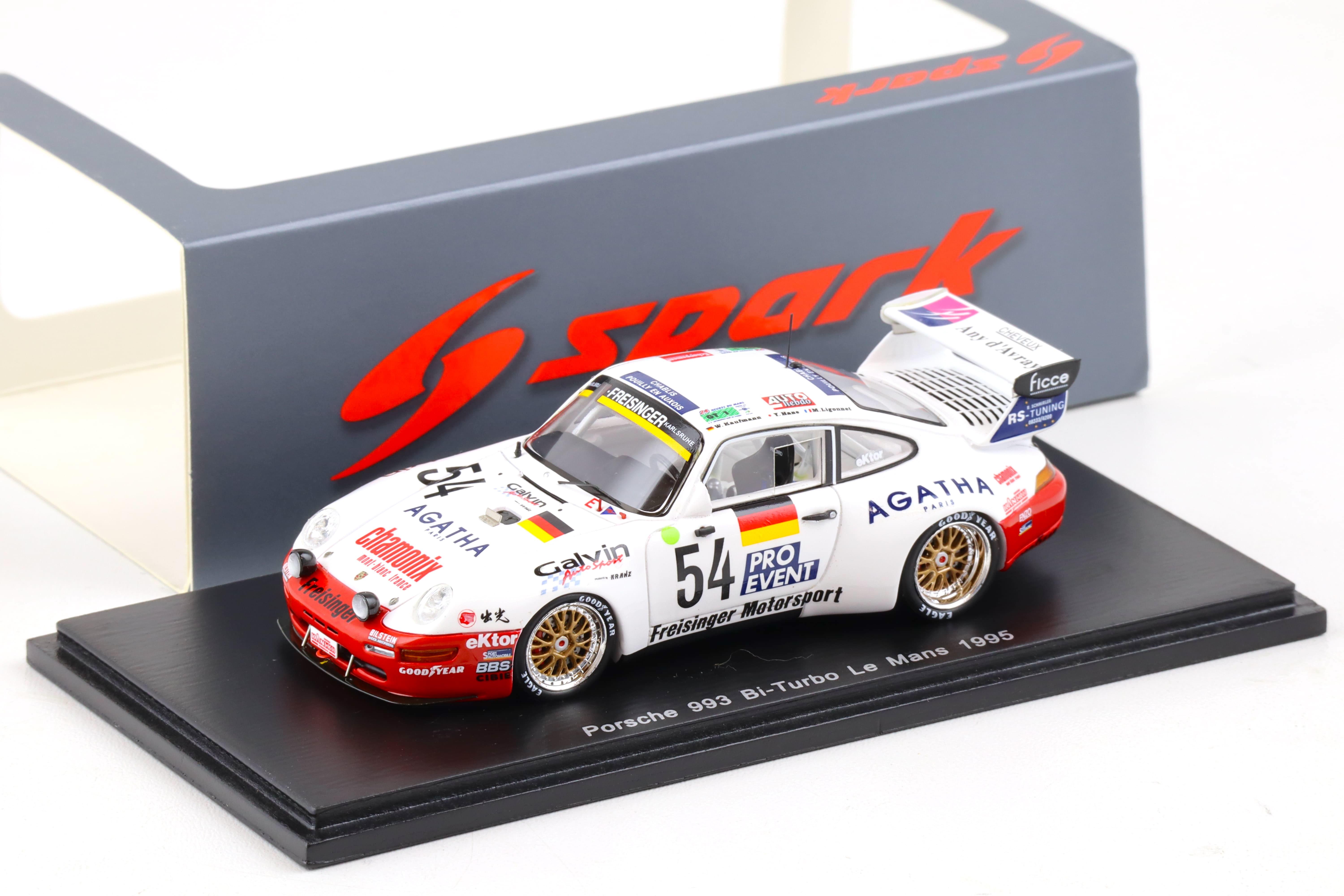 1:43 Spark Porsche 911 (993) Bi-Turbo Le Mans 1995 Kaufmann/ Hane/ Ligonnet