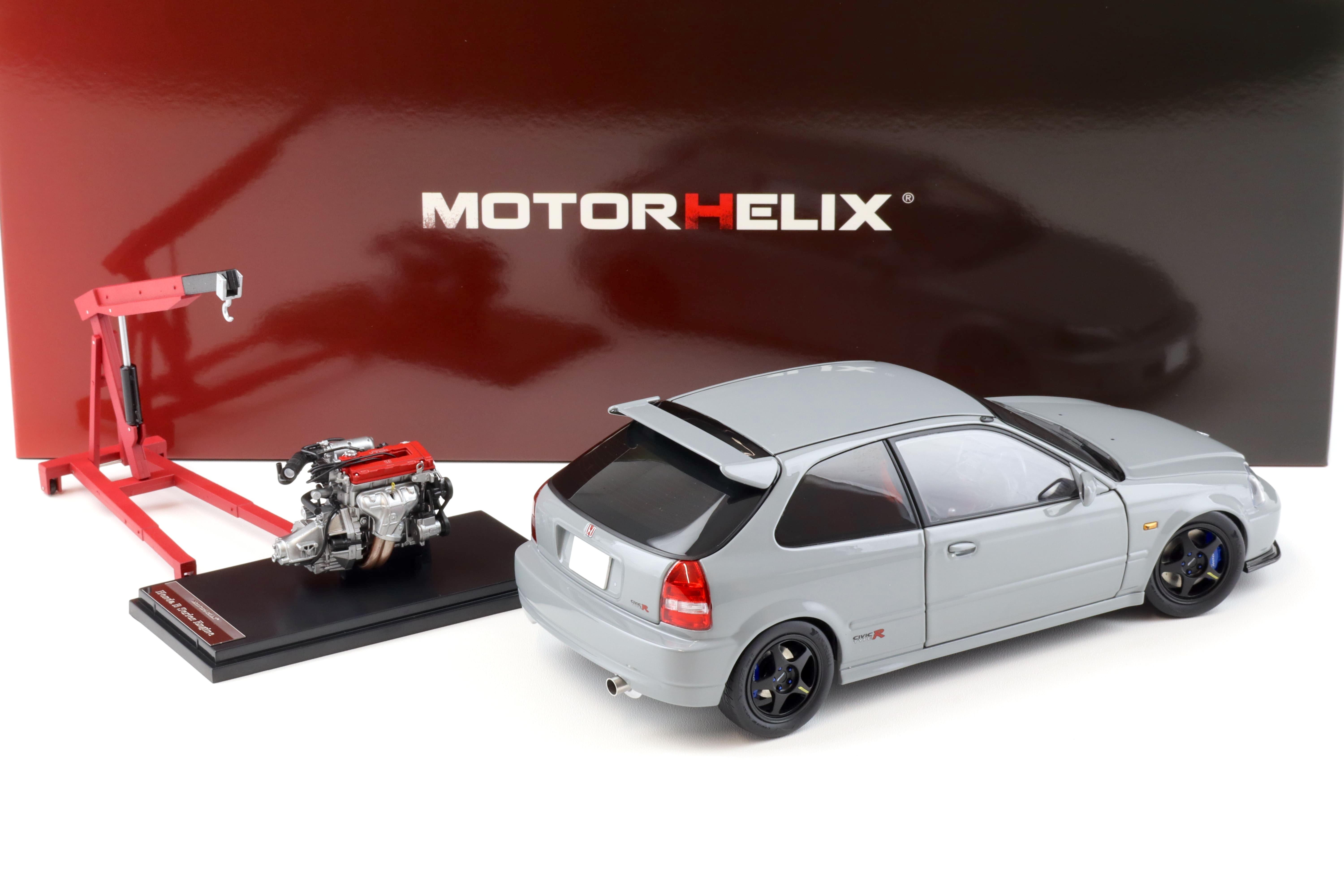 1:18 Motorhelix Honda Civic Type R (EK9) Customized Version Nardo grey + engine M85006