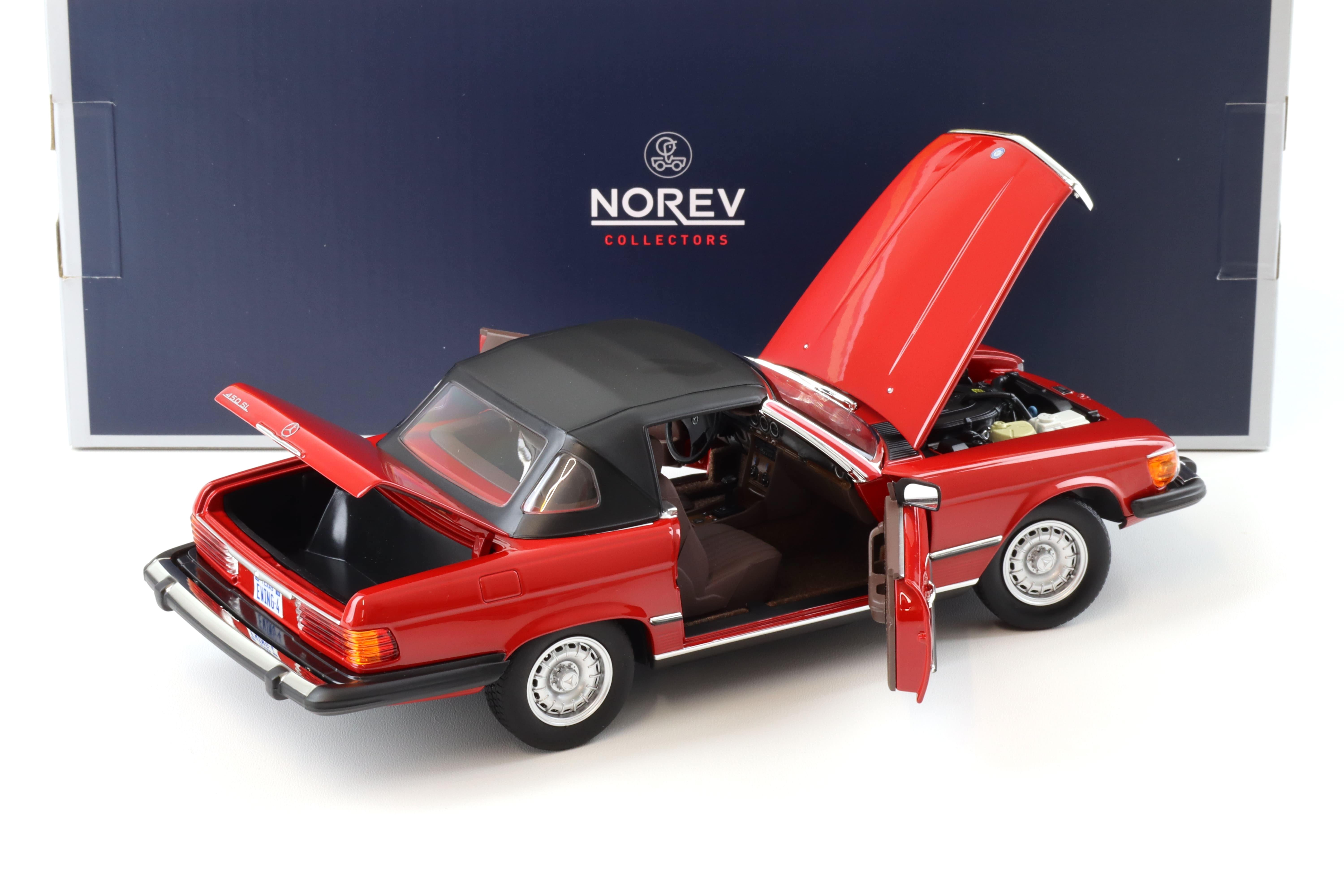 1:18 Norev Mercedes 450SL R107 Cabriolet US Version DALLAS red 